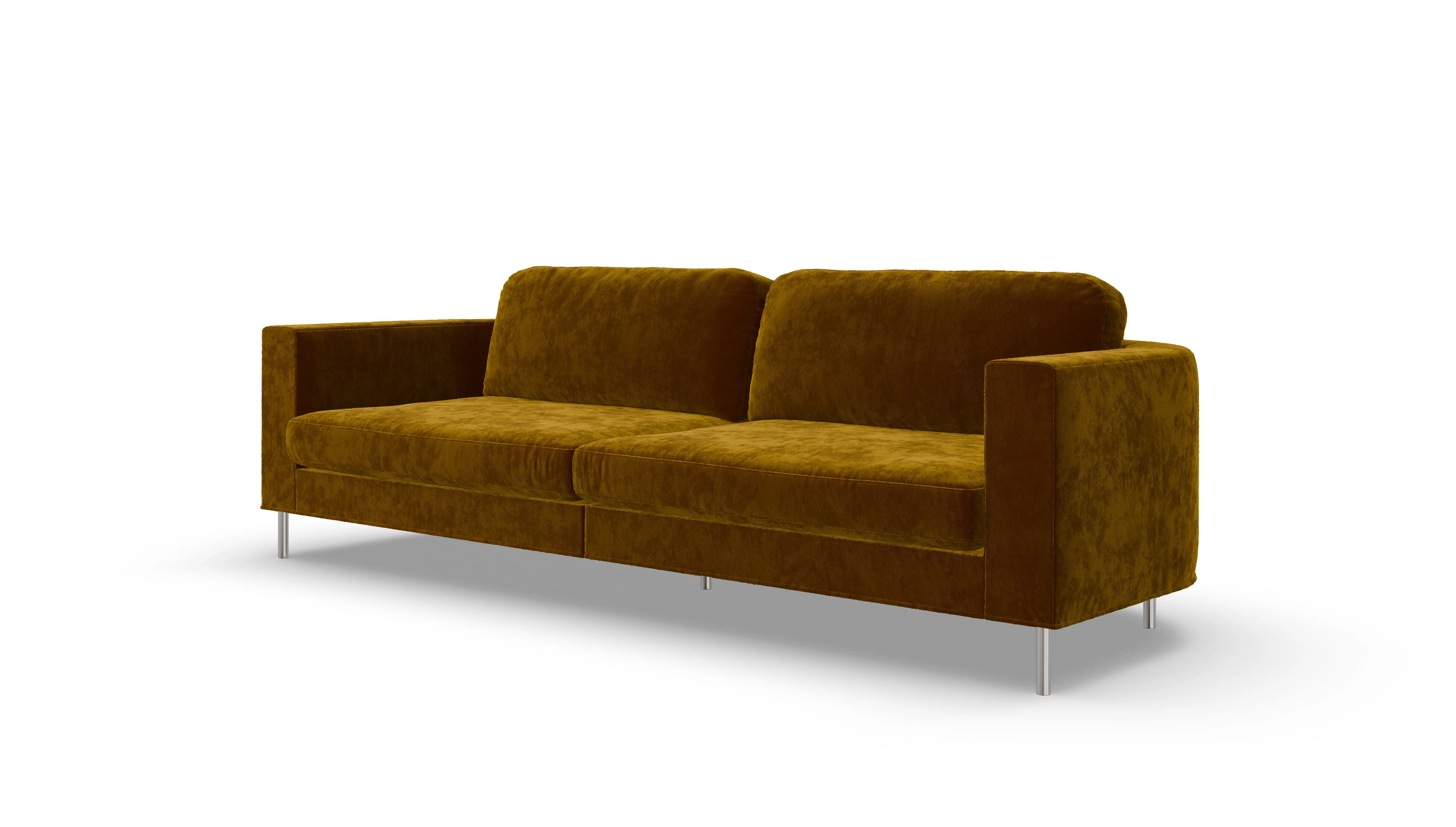 Designer-Stoffsofa Girando Ansicht des Produktes Girando 3,5-Sitzer in Samt gelb