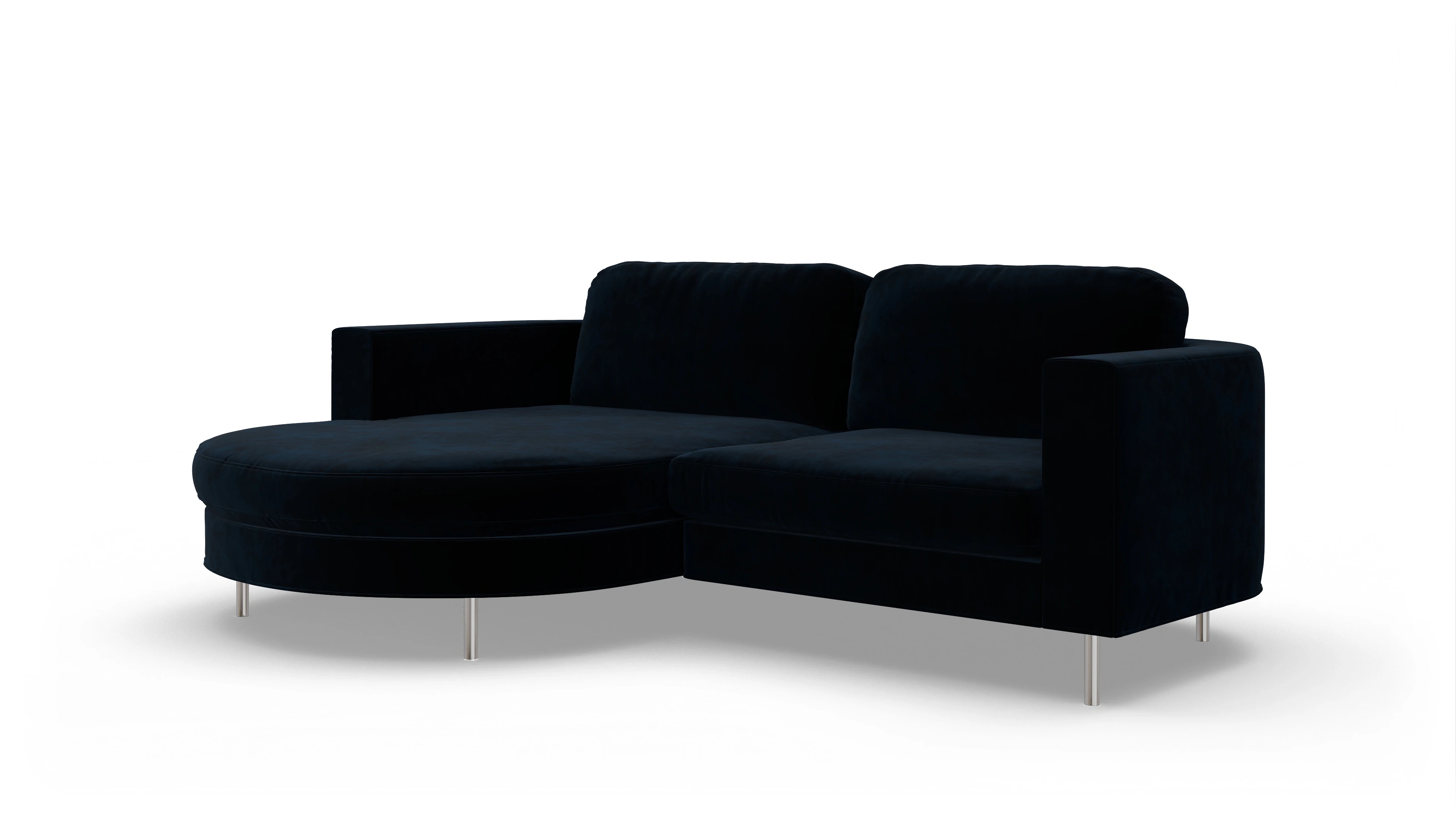 Ansicht des Produktes Girando Sofa mit Rec links in Samt blau