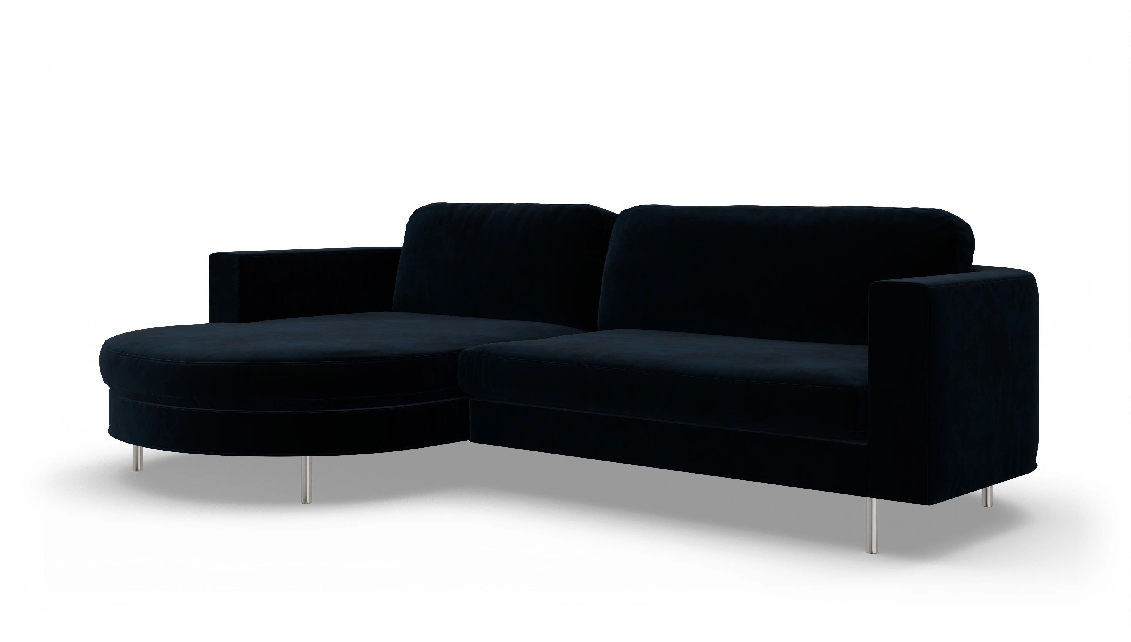Ansicht des Produktes Girando Sofa mit Rec links in Samt blau