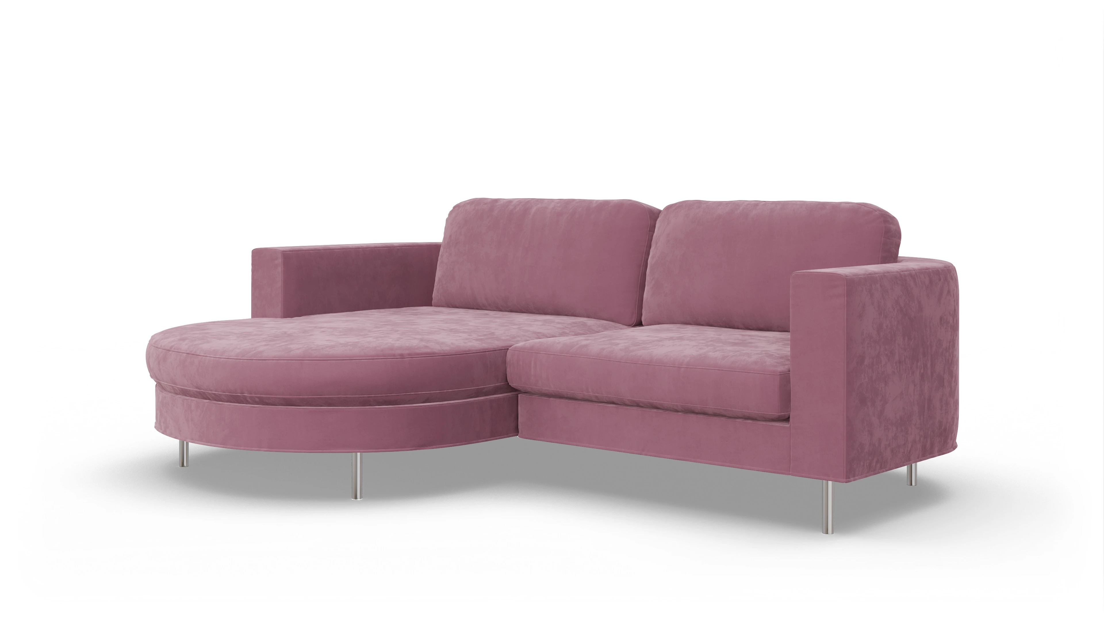 Ansicht des Produktes Girando Sofa mit Rec links in Samt rot