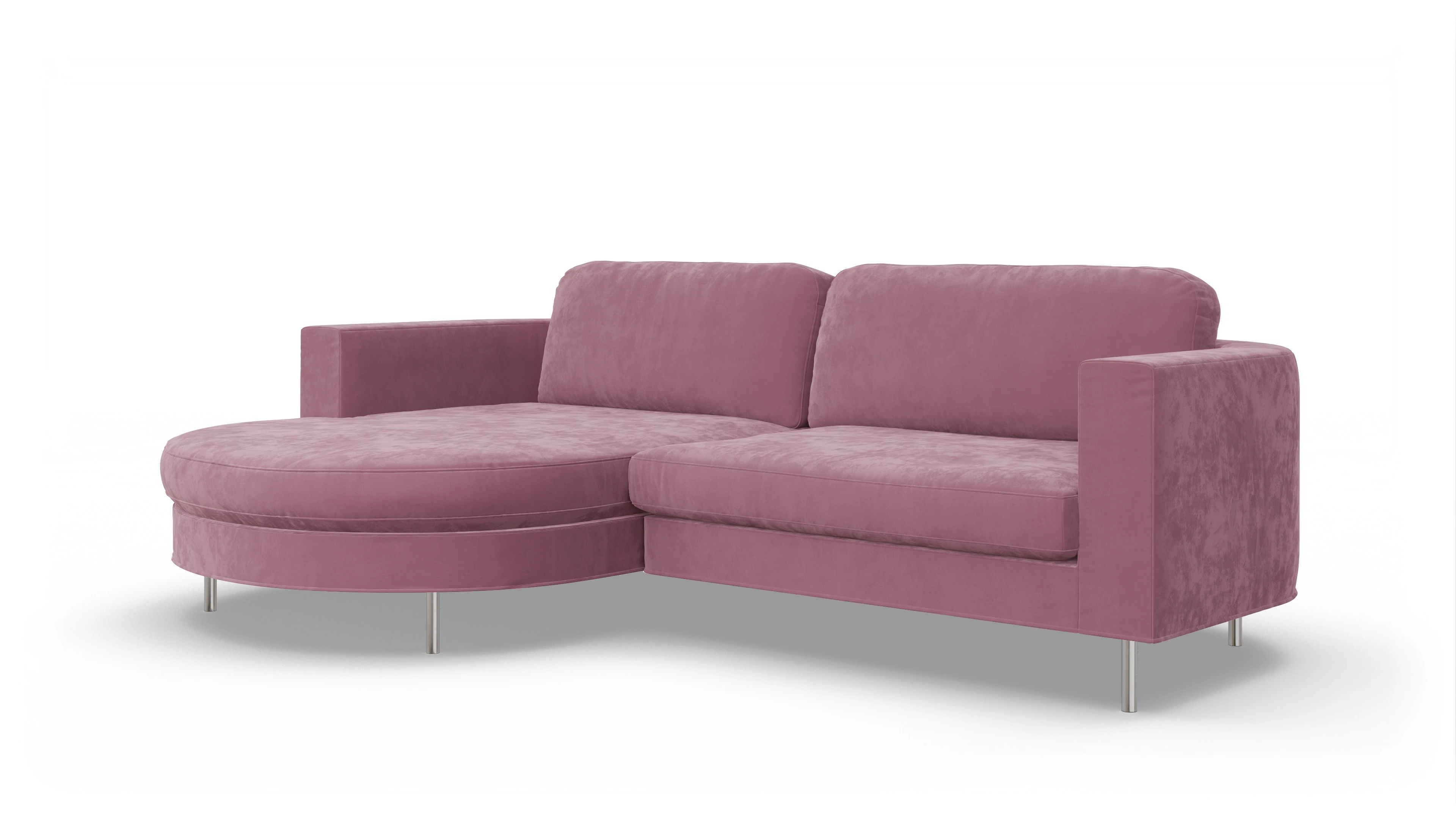 Ansicht des Produktes Girando Sofa mit Rec links in Samt rot
