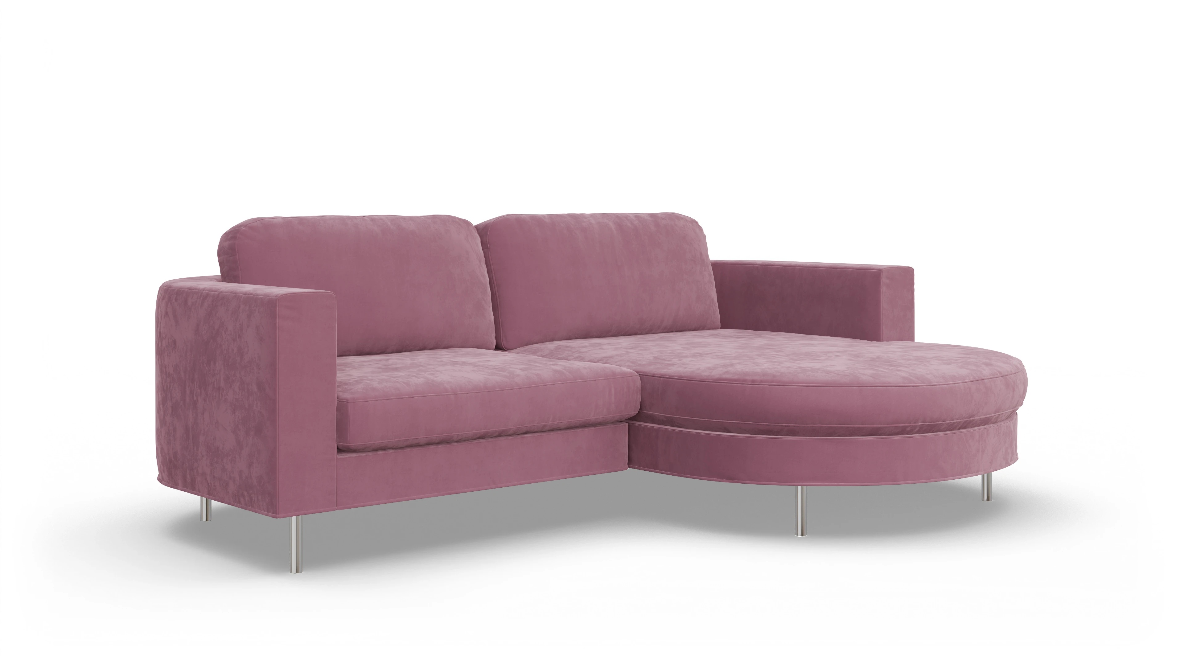 Ansicht des Produktes Girando Sofa mit Rec rechts in Samt rot