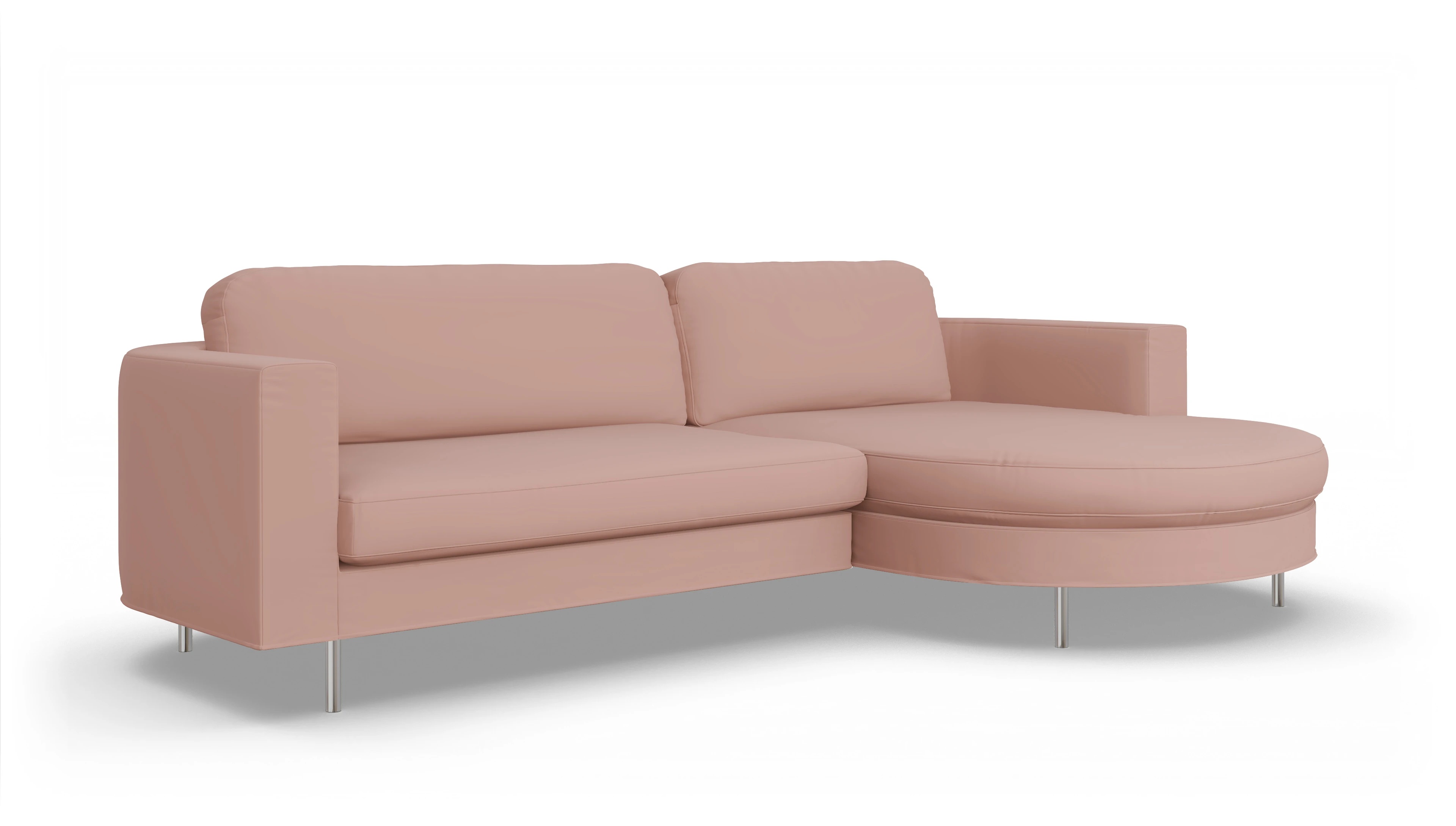 Designer-Stoffsofa Girando Ansicht des Produktes Girando Sofa mit Rec rechts in Samt rot