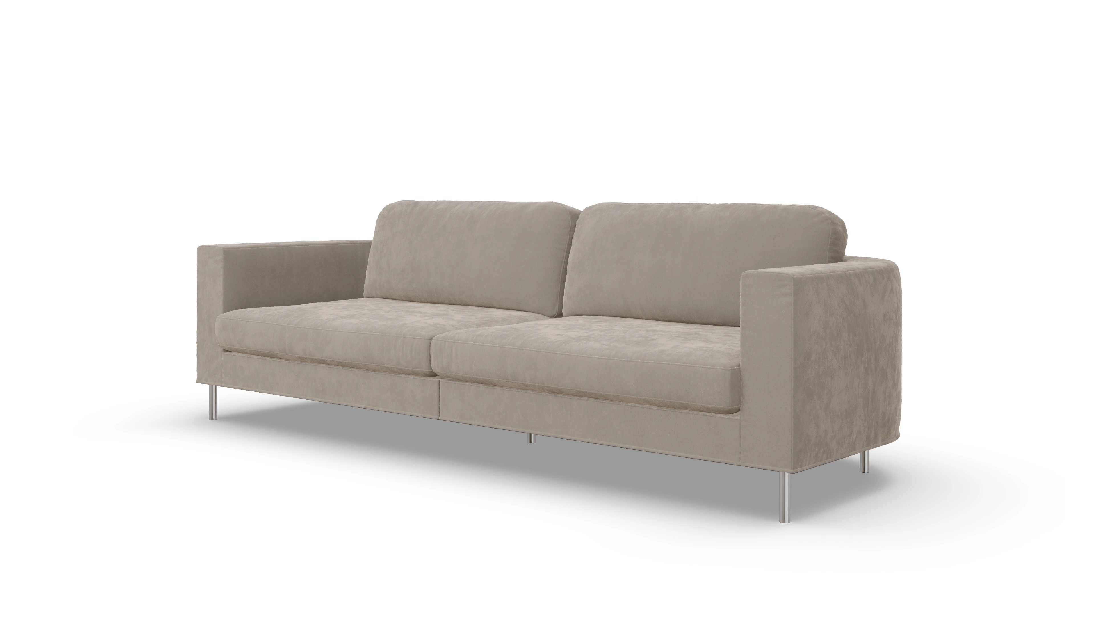 Designer-Stoffsofa Girando Ansicht des Produktes Girando 3,5-Sitzer in Samt grau