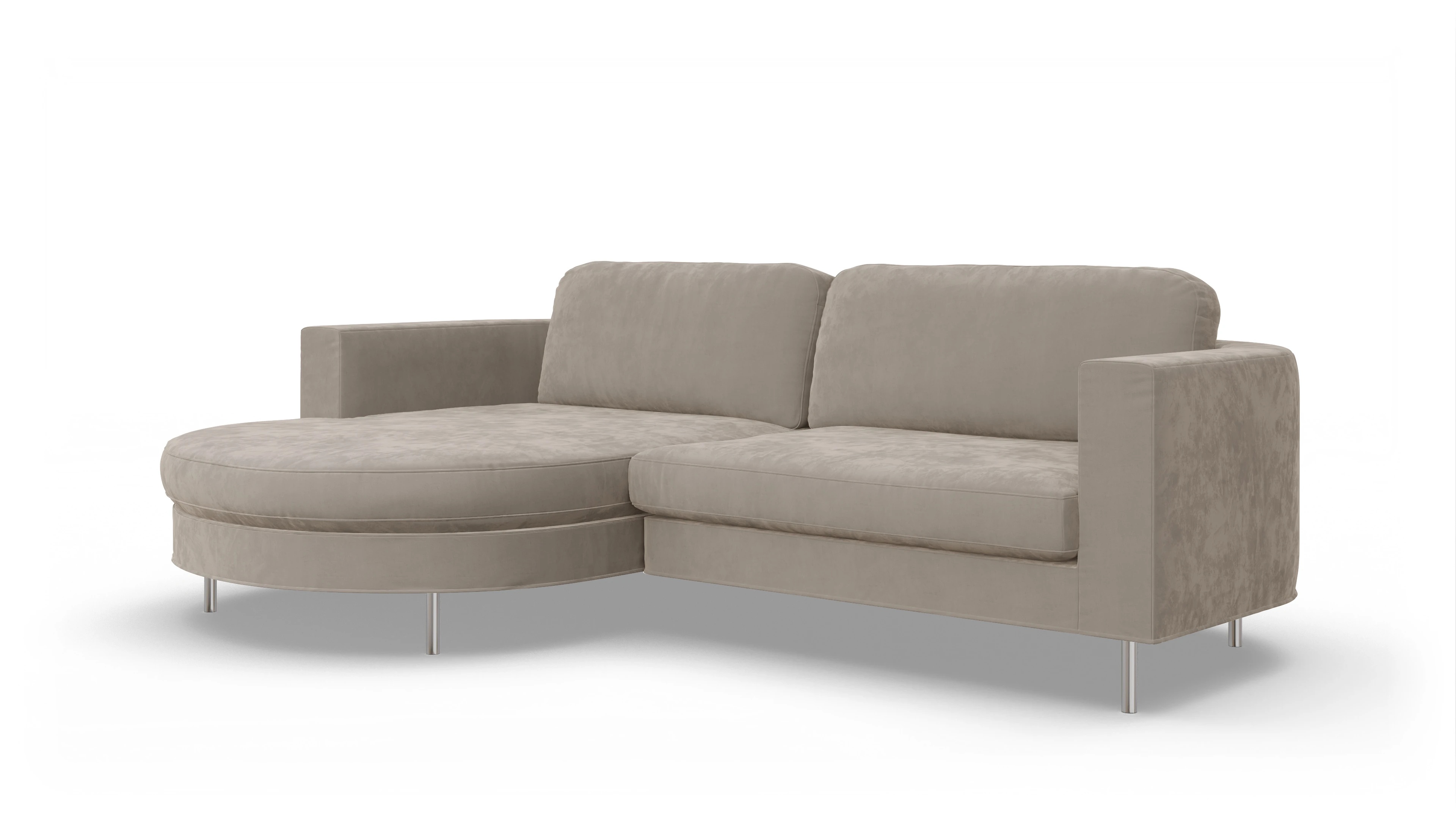Ansicht des Produktes Girando Sofa mit Rec links in Samt grau