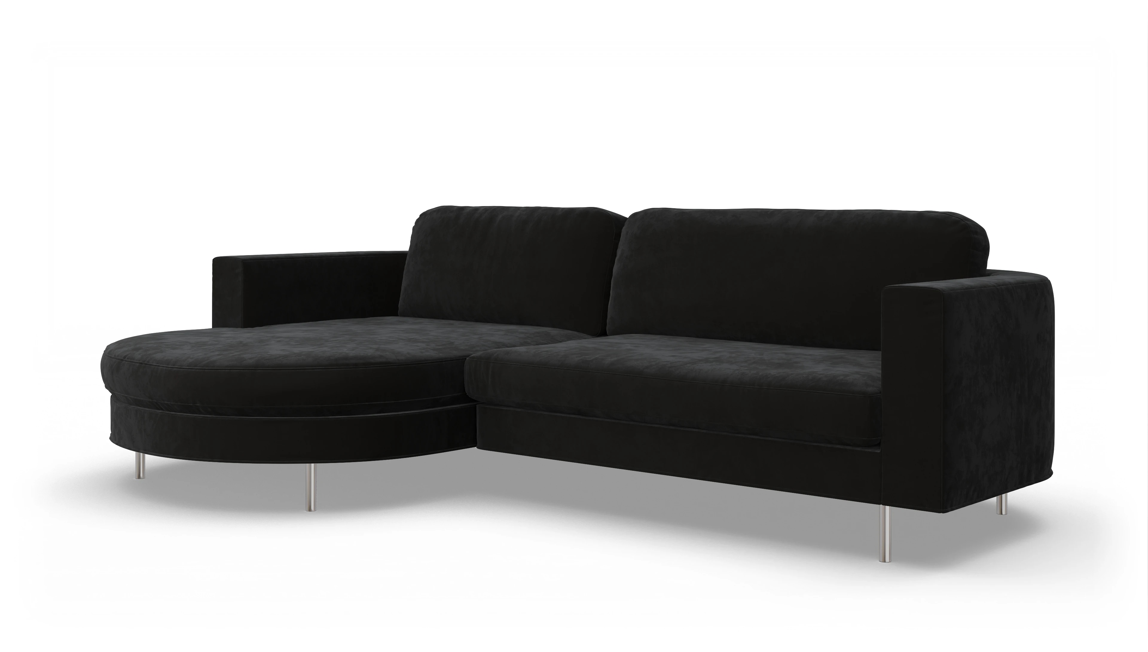 Ansicht des Produktes Girando Sofa mit Rec links in Samt grau