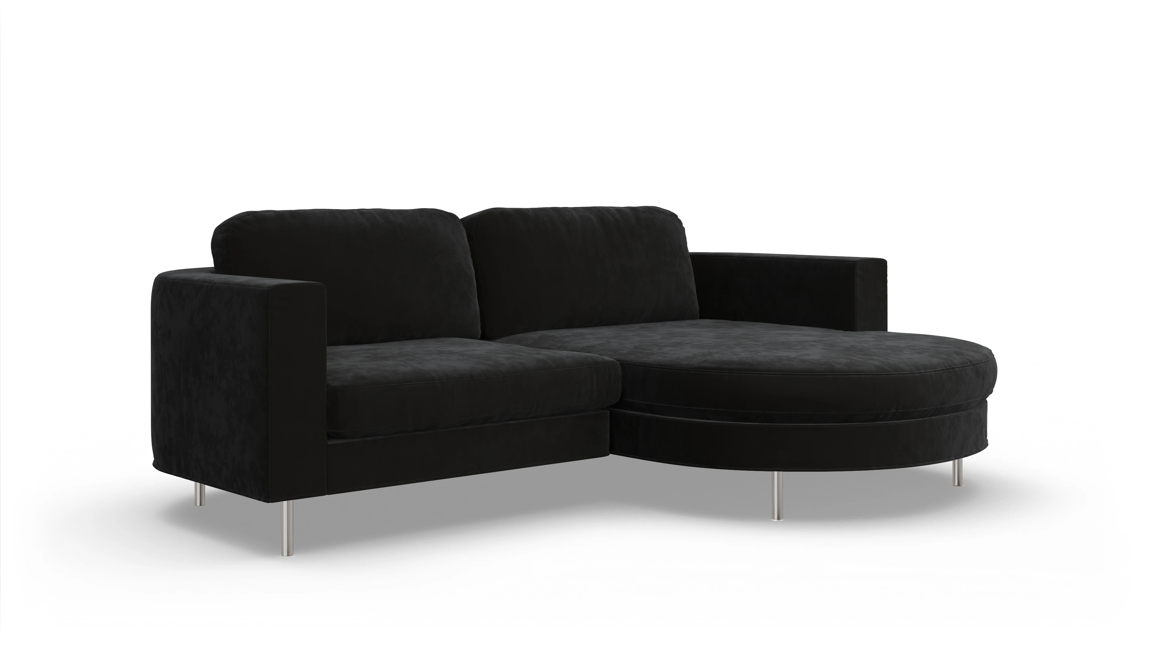 Ansicht des Produktes Girando Sofa mit Rec rechts in Samt grau