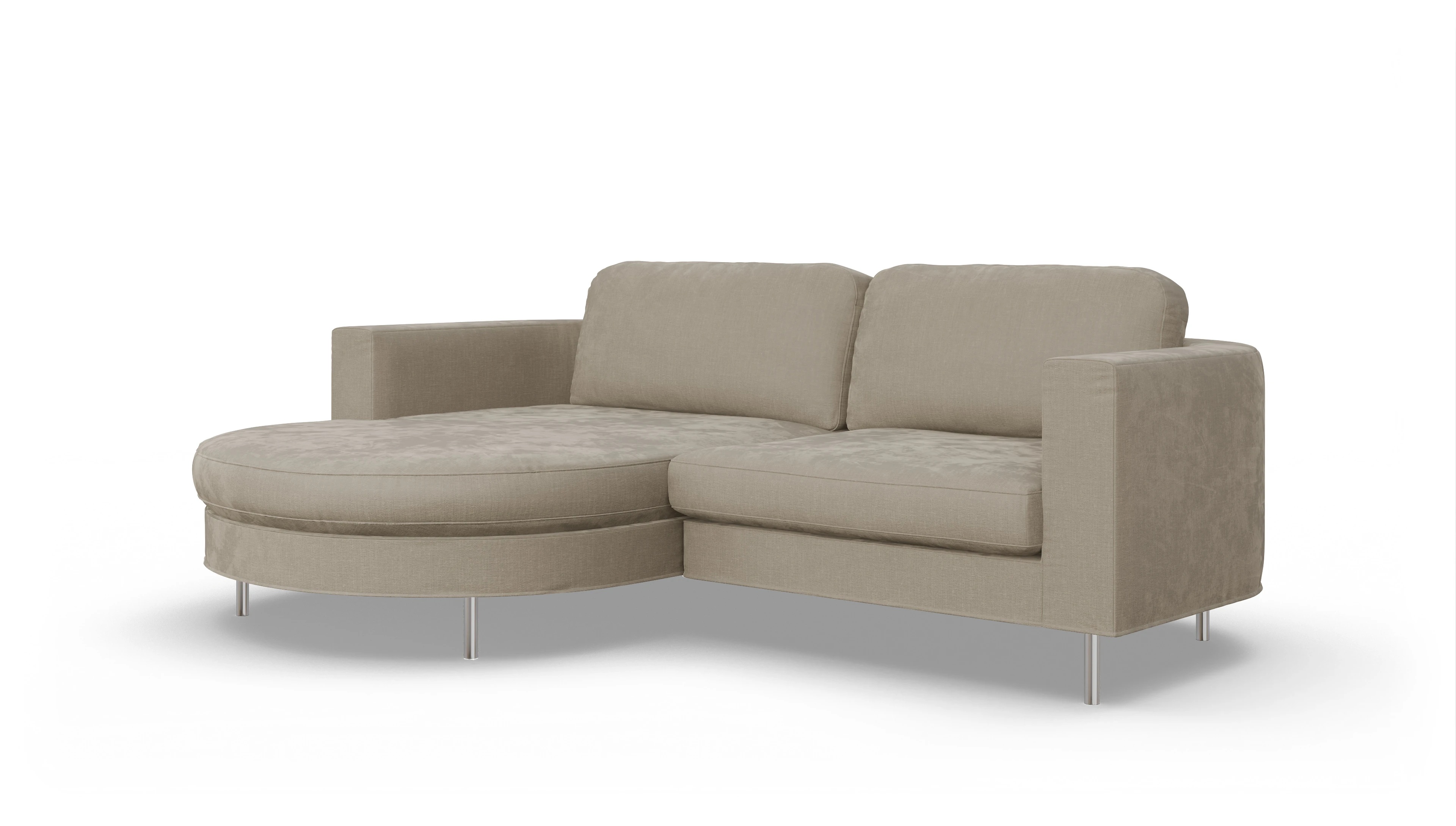 Ansicht des Produktes Girando Sofa mit Rec links in Stoff beige