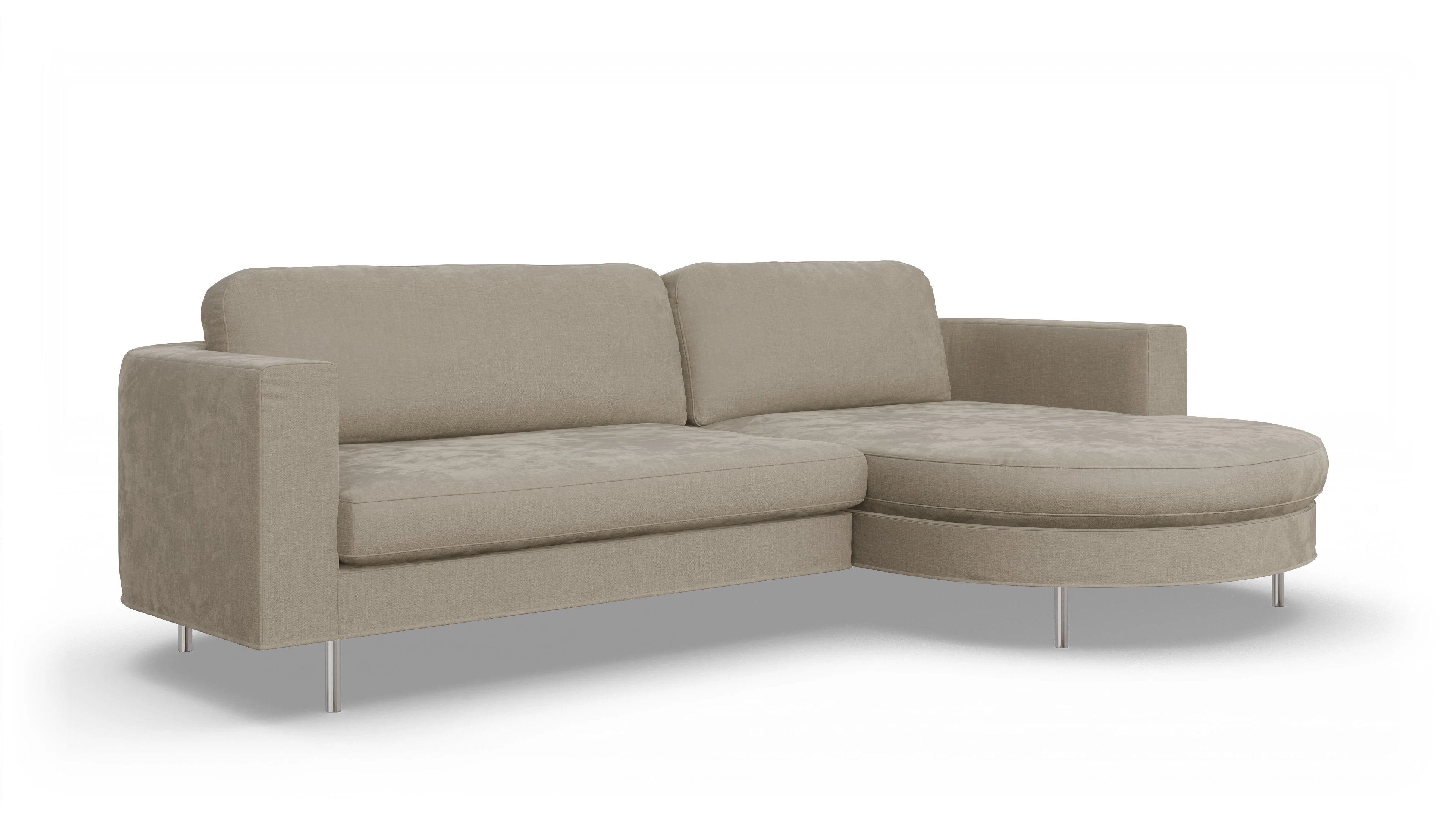 Ansicht des Produktes Girando Sofa mit Rec rechts in Stoff beige