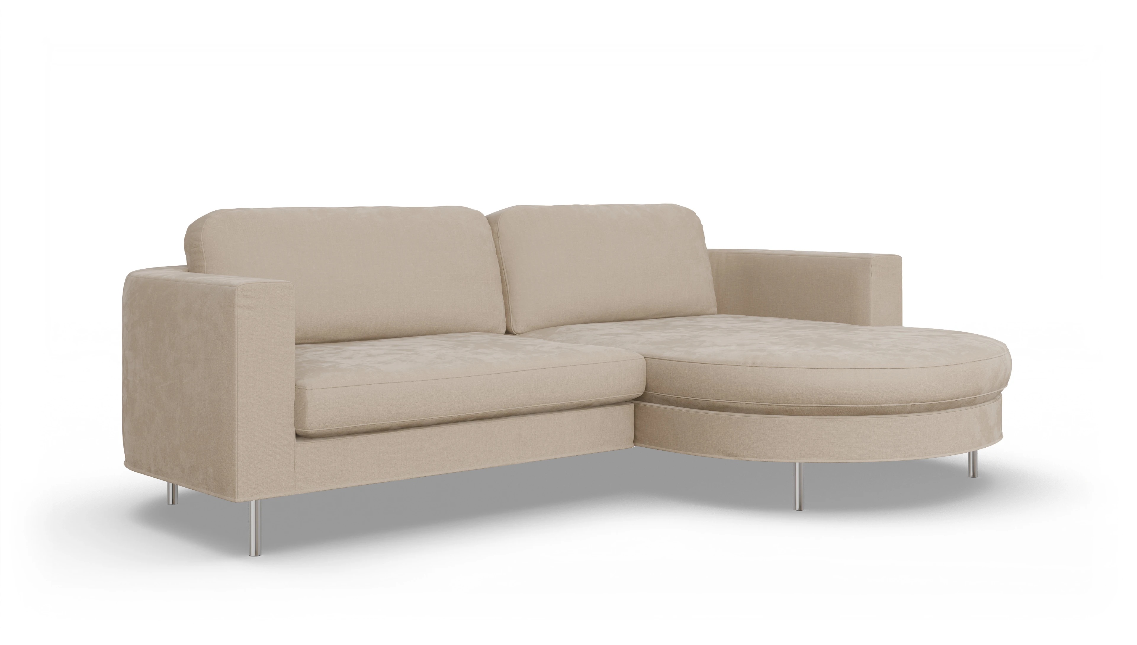 Ansicht des Produktes Girando Sofa mit Rec rechts in Stoff weiß