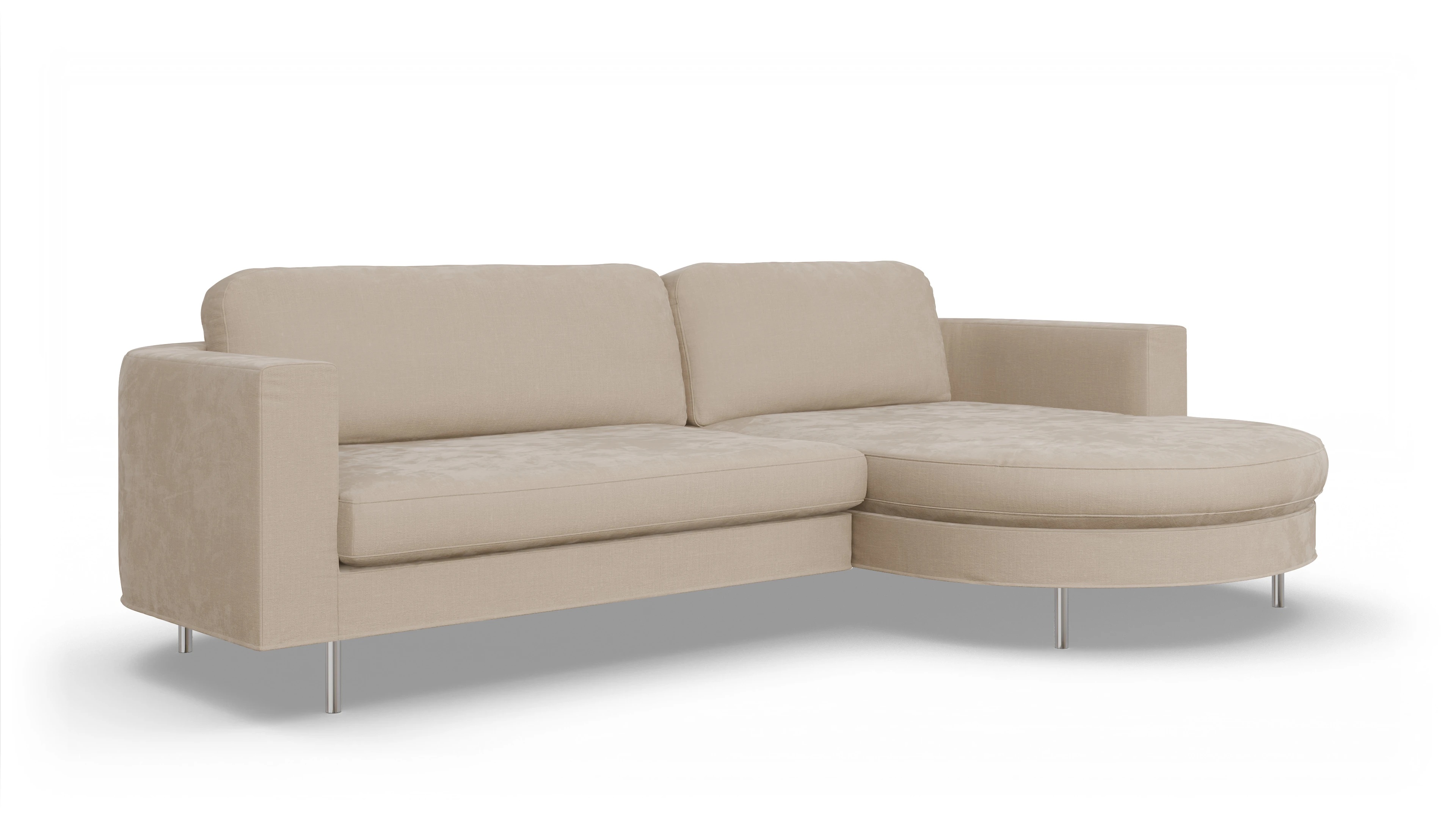 Ansicht des Produktes Girando Sofa mit Rec rechts in Stoff weiß