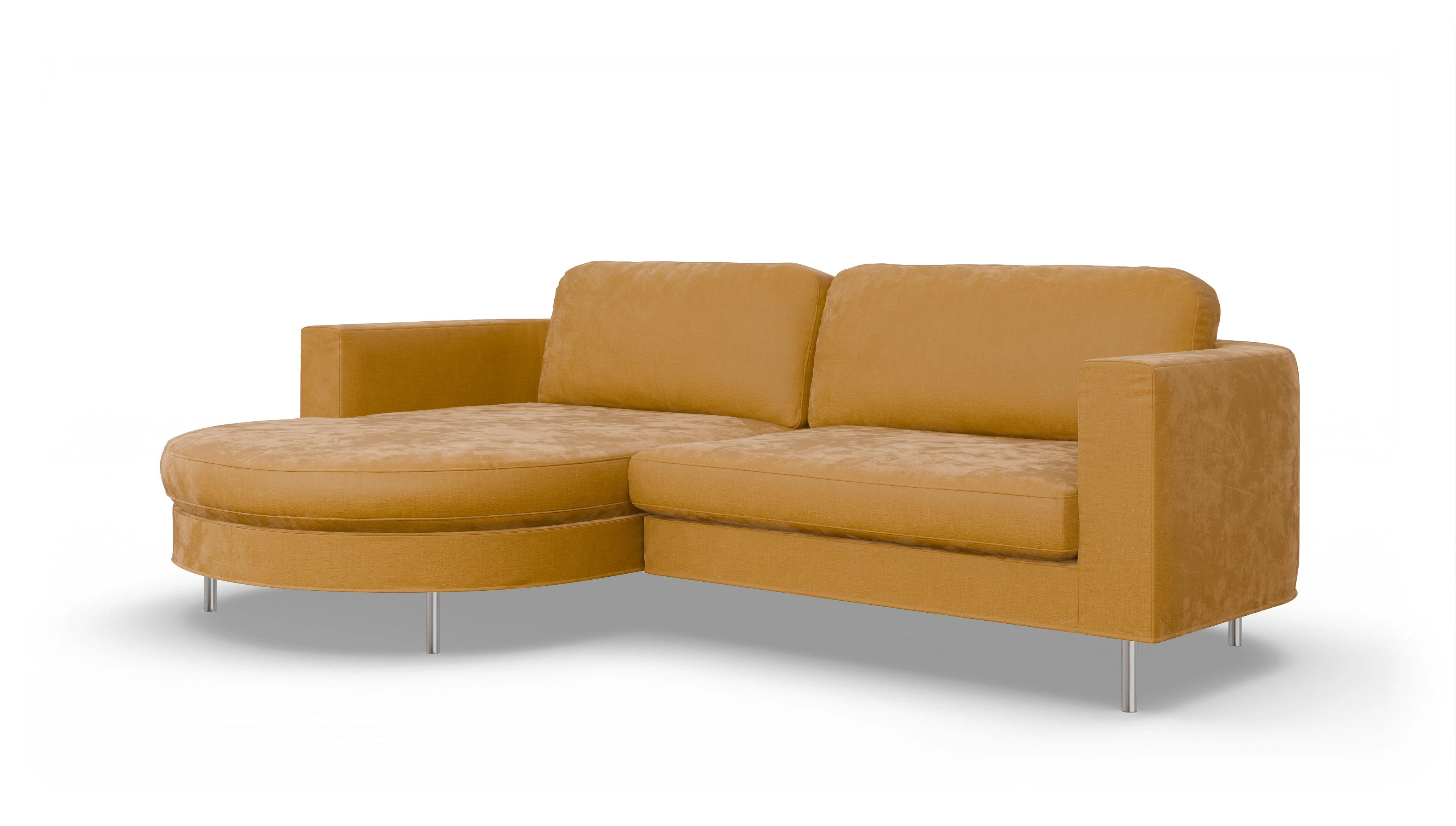 Ansicht des Produktes Girando Sofa mit Rec links in Stoff gelb