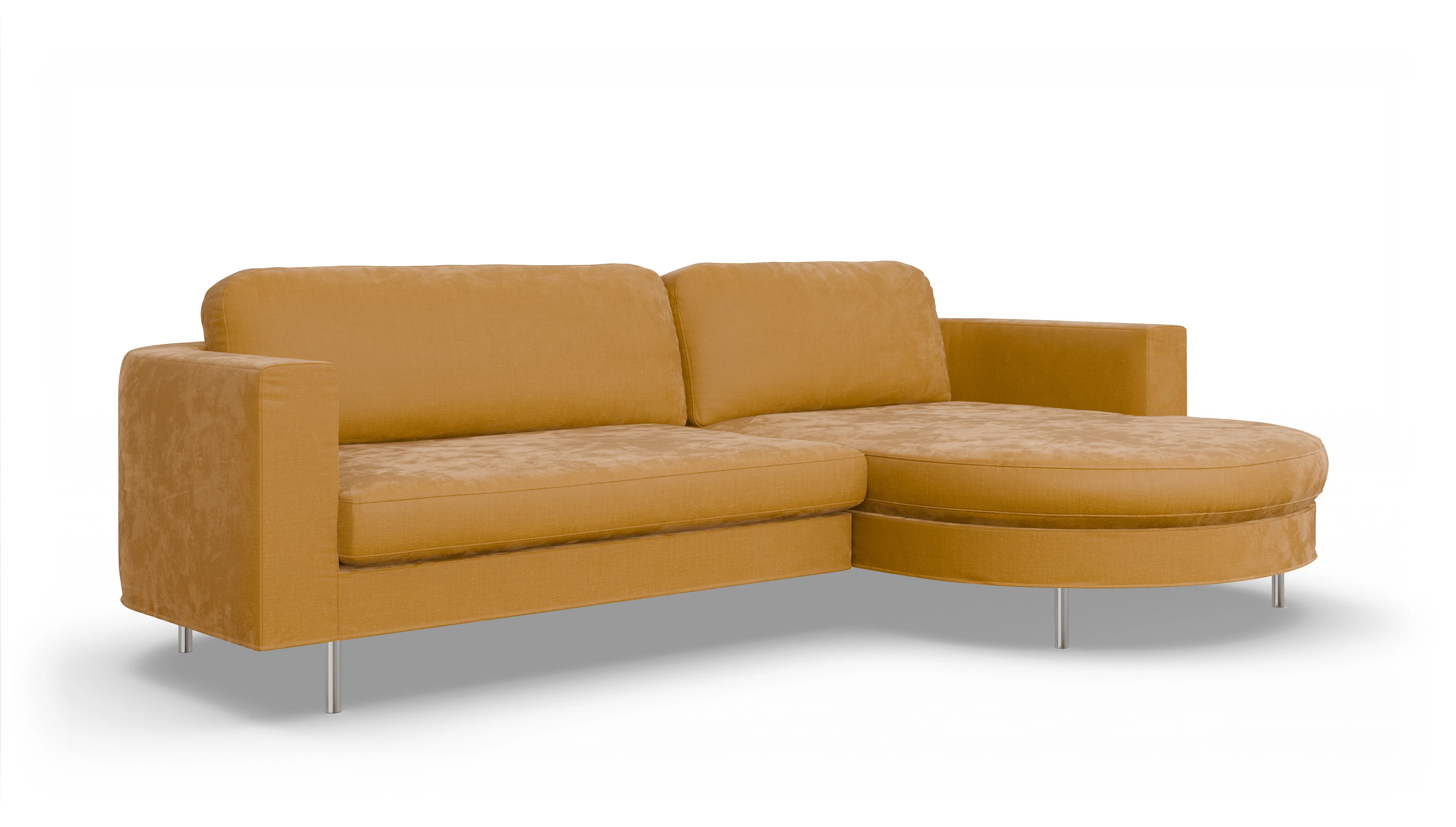 Ansicht des Produktes Girando Sofa mit Rec rechts in Stoff gelb