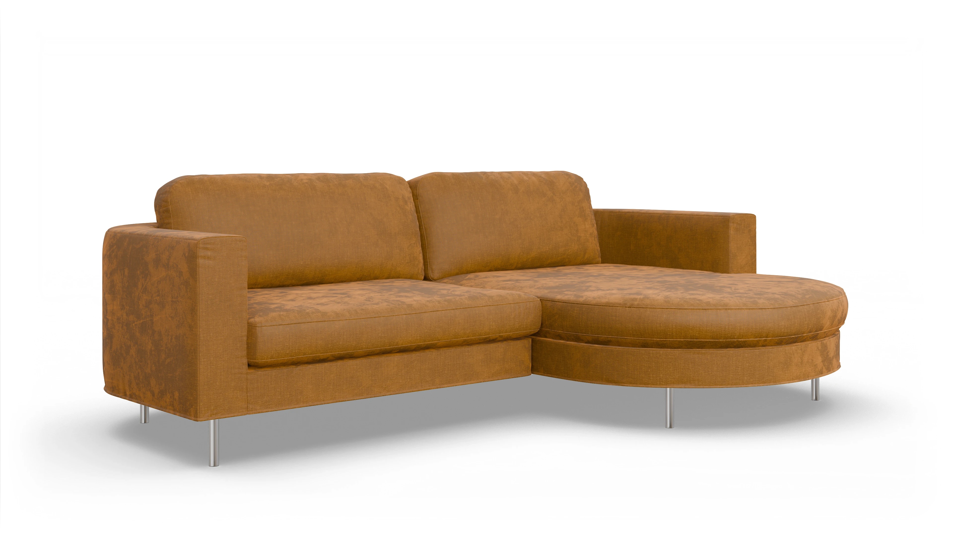 Ansicht des Produktes Girando Sofa mit Rec rechts in Stoff braun