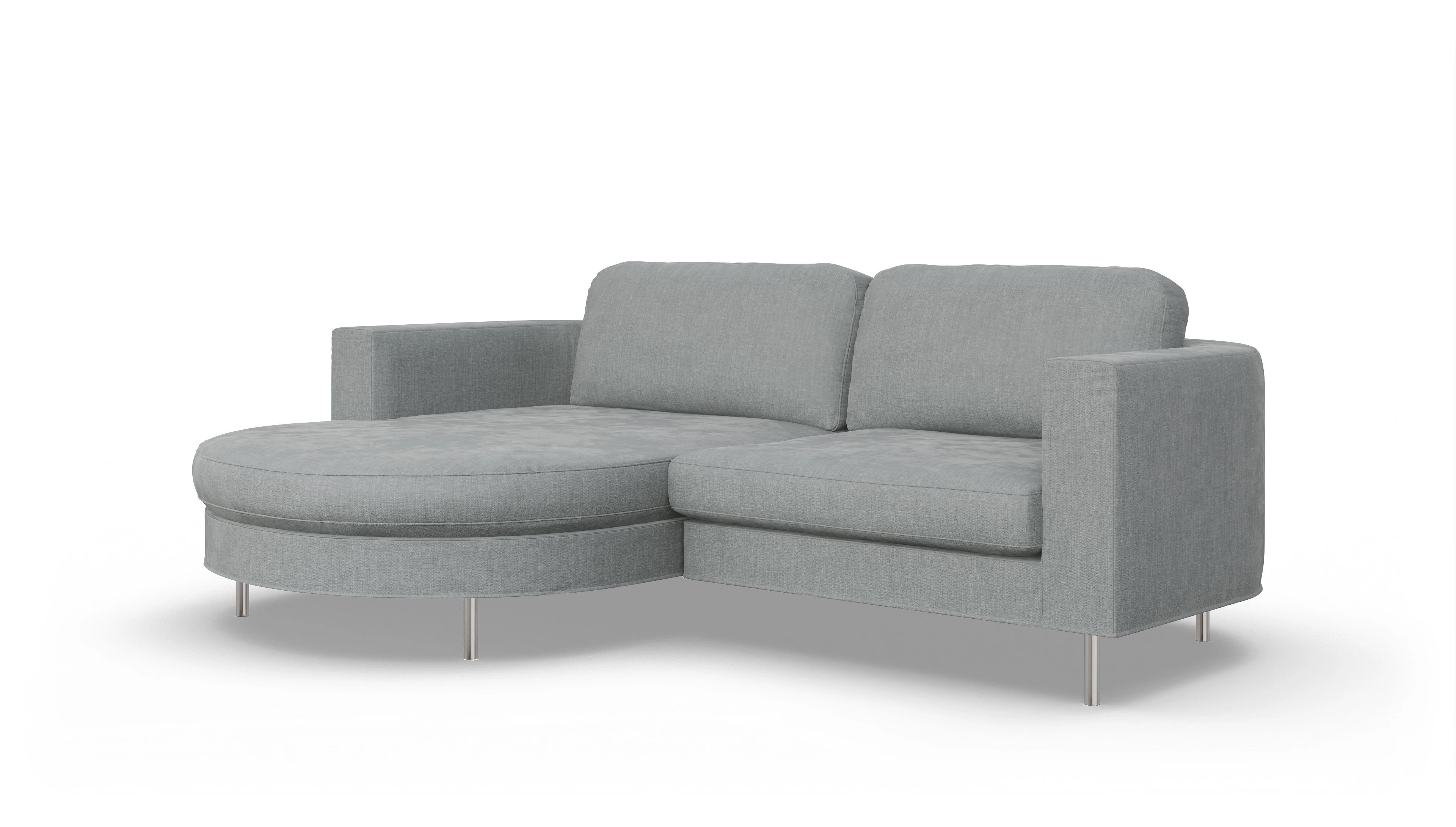Ansicht des Produktes Girando Sofa mit Rec links in Stoff grau
