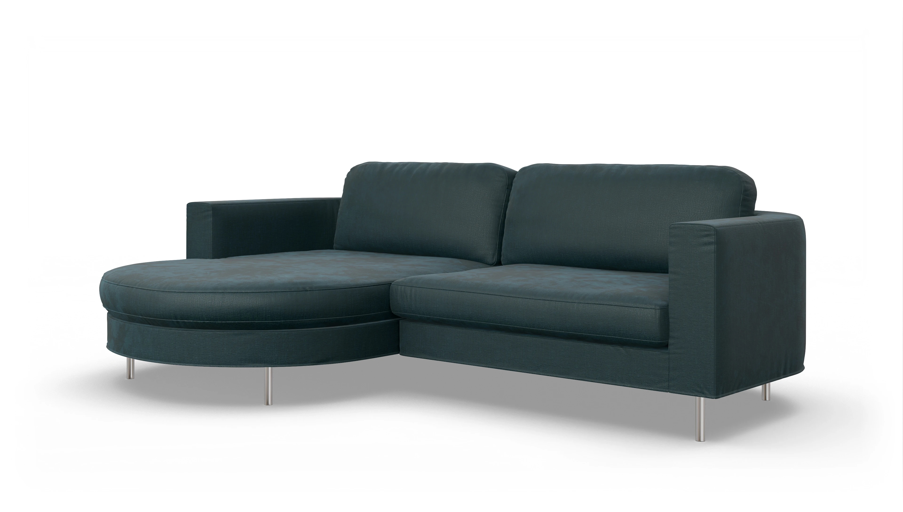 Designer-Stoffsofa Girando Ansicht des Produktes Girando Sofa mit Rec links in Stoff grün