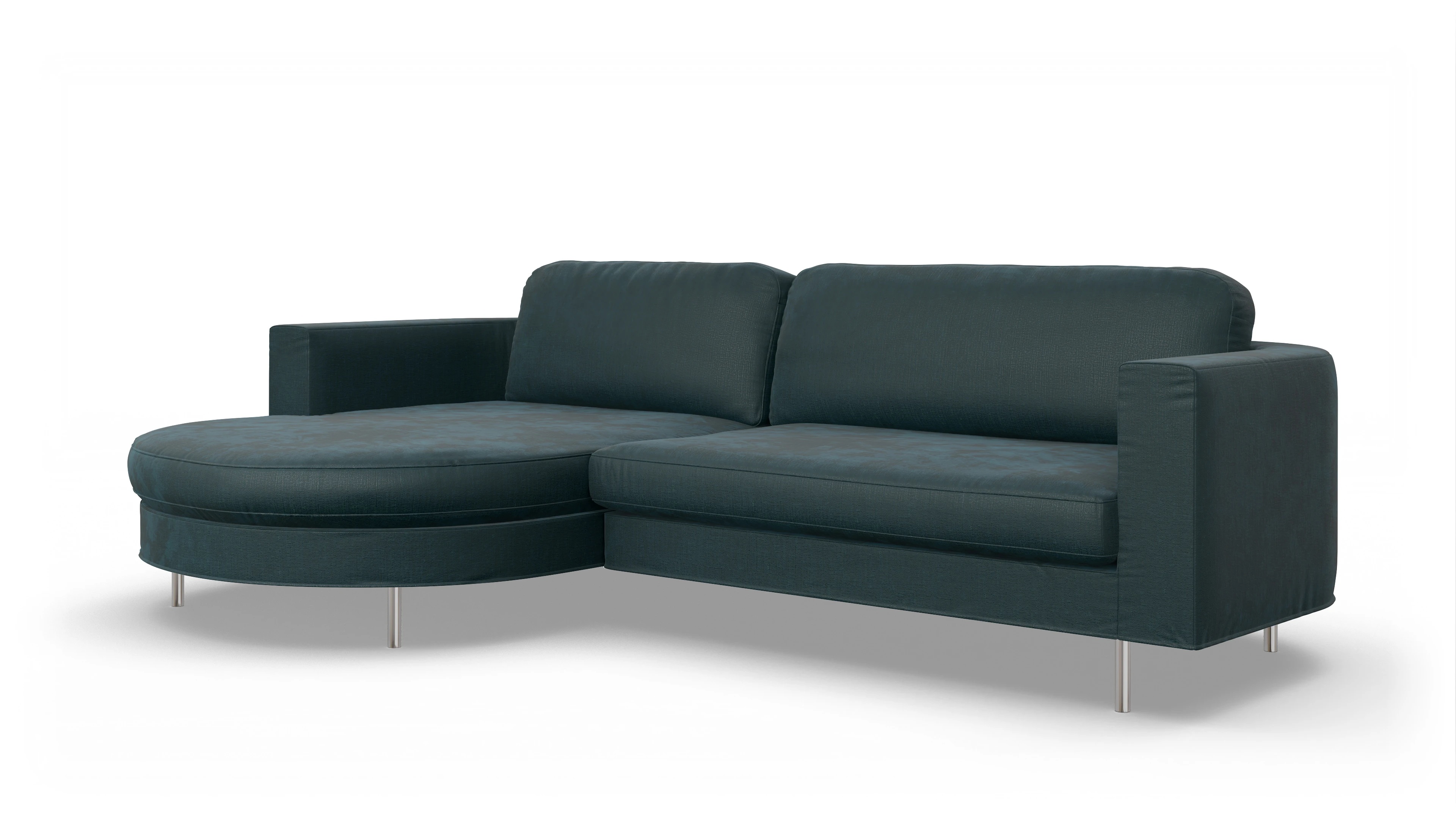 Designer-Stoffsofa Girando Ansicht des Produktes Girando Sofa mit Rec links in Stoff grün