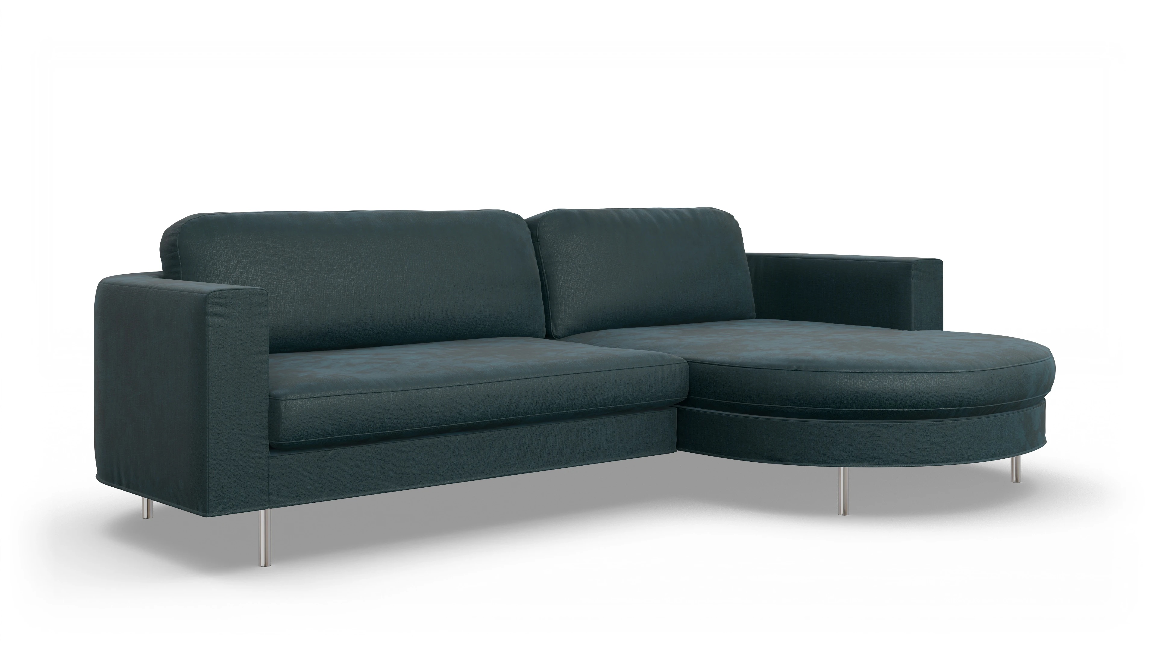 Ansicht des Produktes Girando Sofa mit Rec rechts in Stoff grün