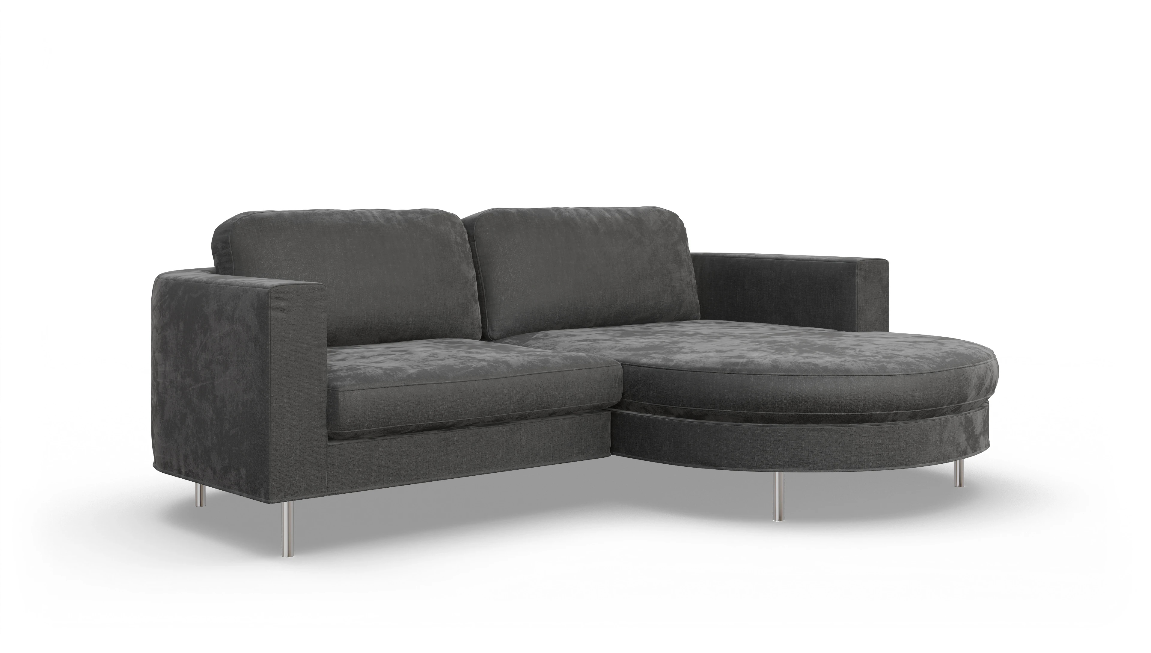 Ansicht des Produktes Girando Sofa mit Rec rechts in Stoff grau