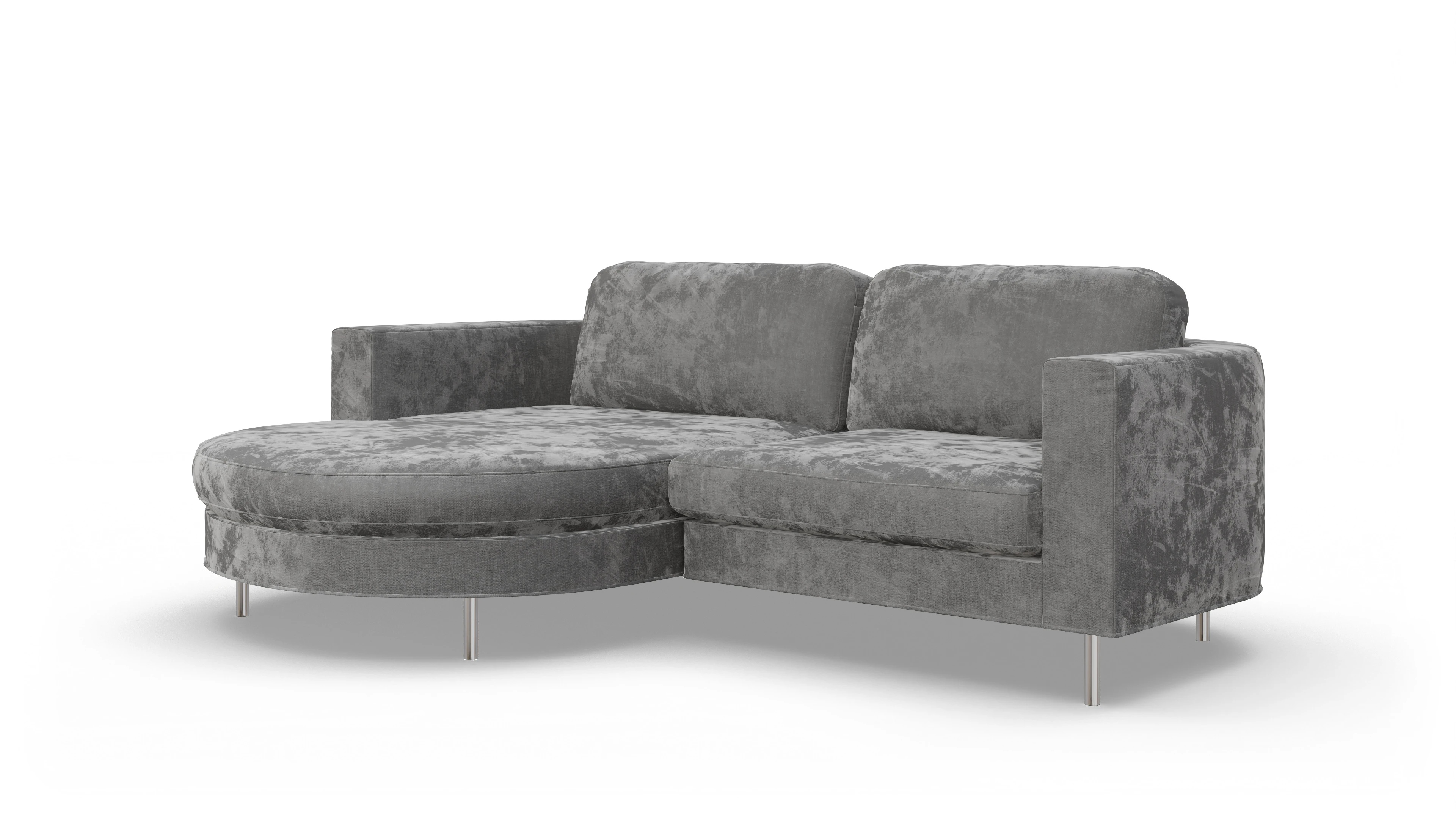 Ansicht des Produktes Girando Sofa mit Rec links in Stoff grau