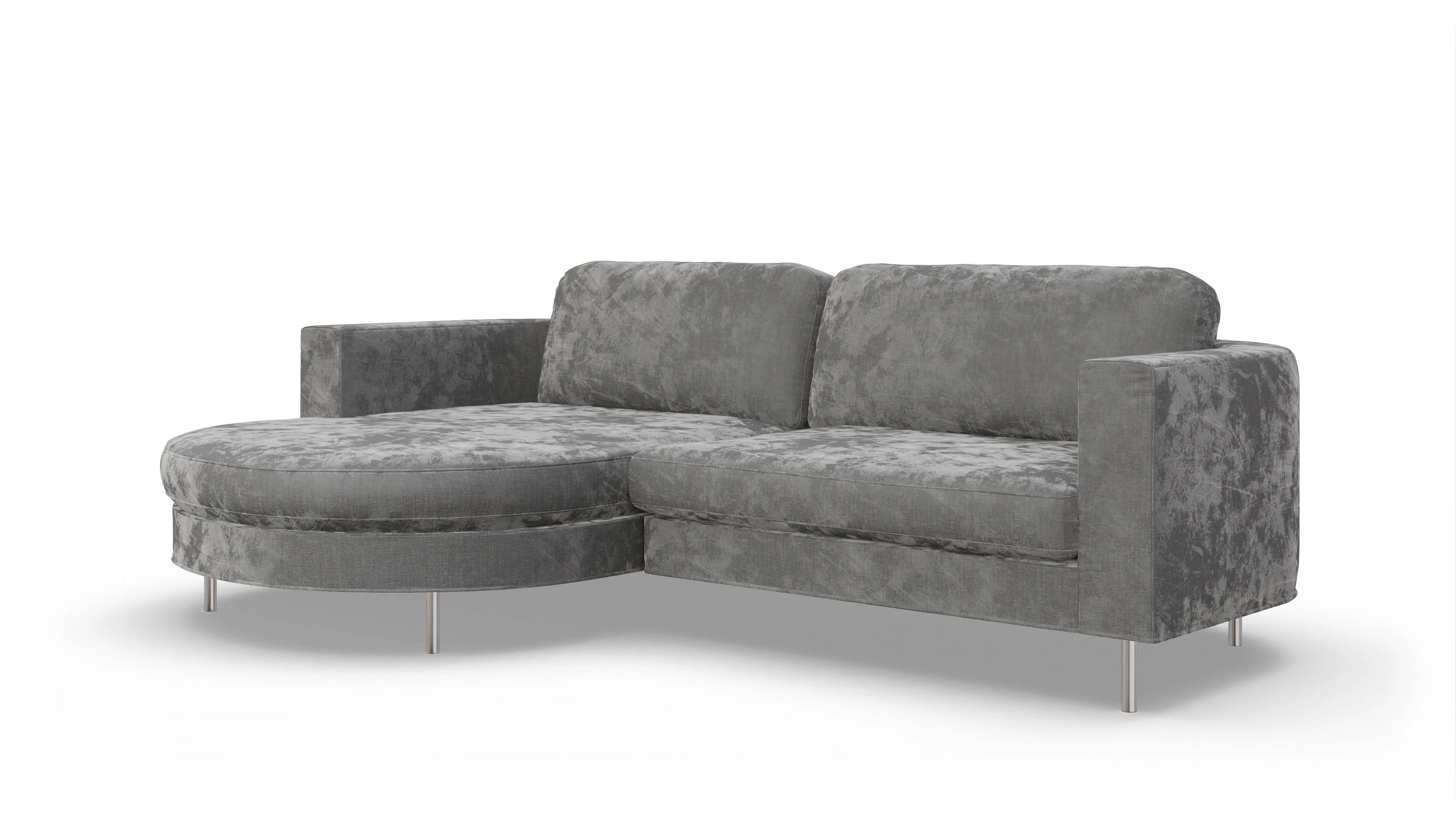 Ansicht des Produktes Girando Sofa mit Rec links in Stoff grau