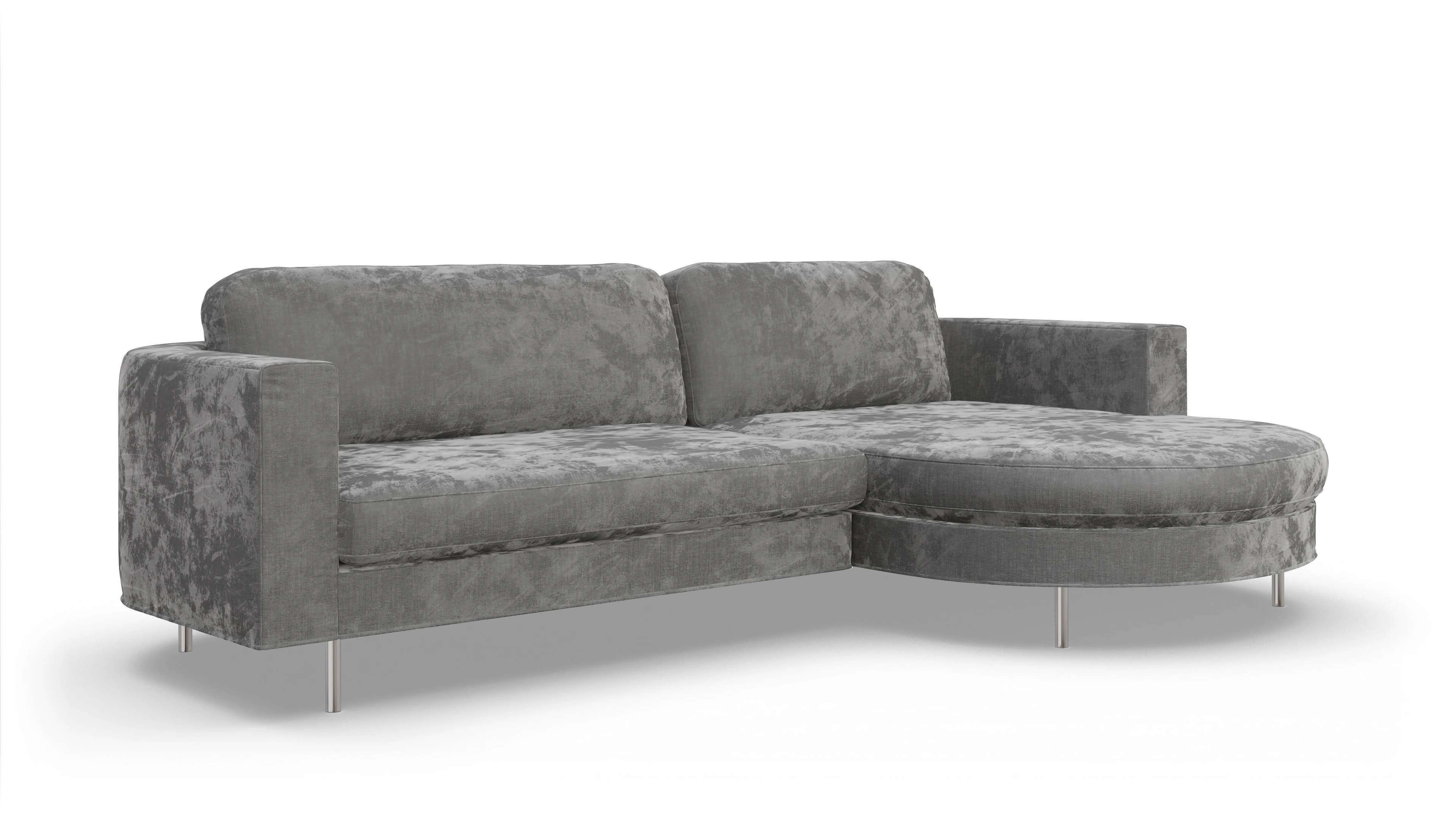Ansicht des Produktes Girando Sofa mit Rec rechts in Stoff grau