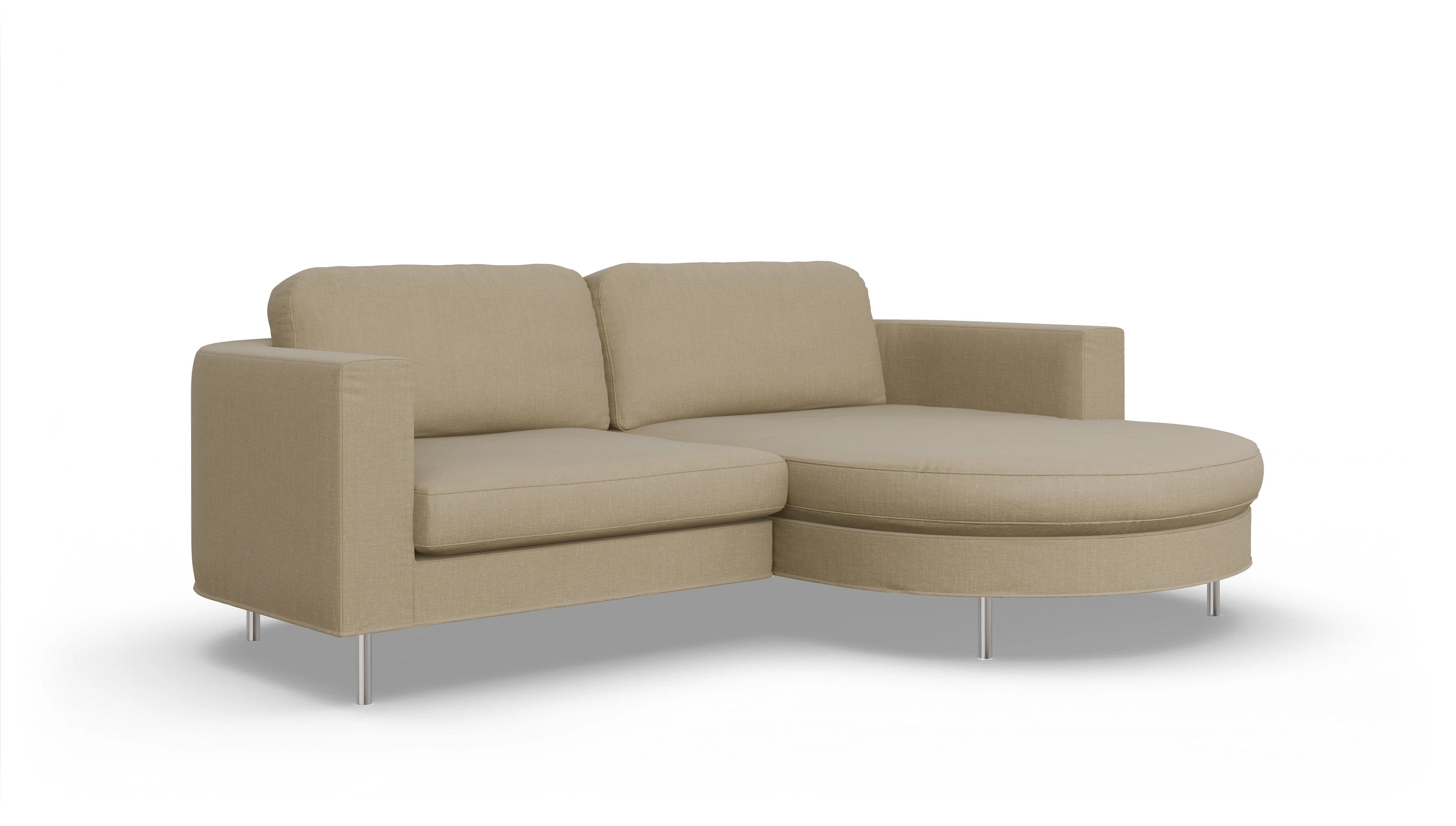 Ansicht des Produktes Girando Sofa mit Rec rechts in Stoff beige