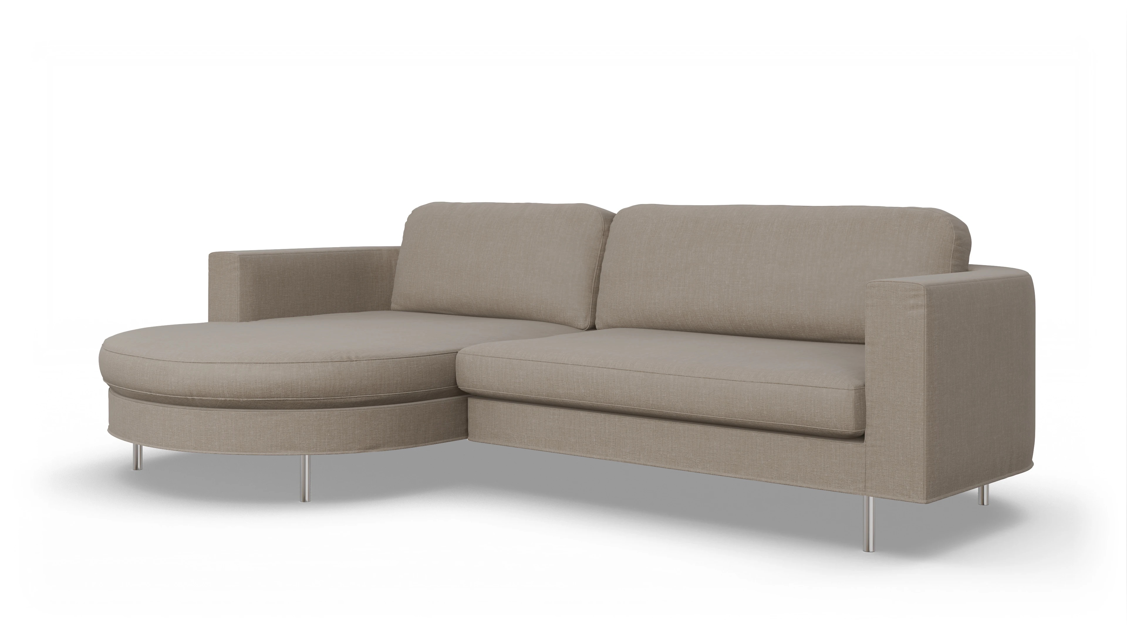 Ansicht des Produktes Girando Sofa mit Rec links in Stoff braun