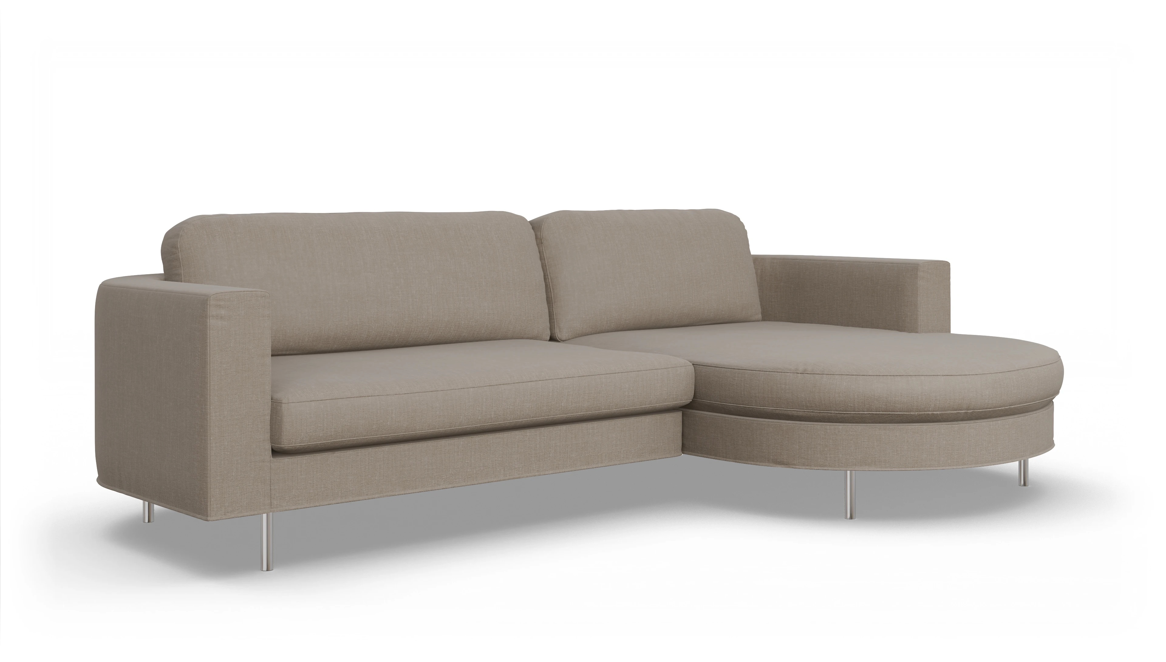 Ansicht des Produktes Girando Sofa mit Rec rechts in Stoff braun