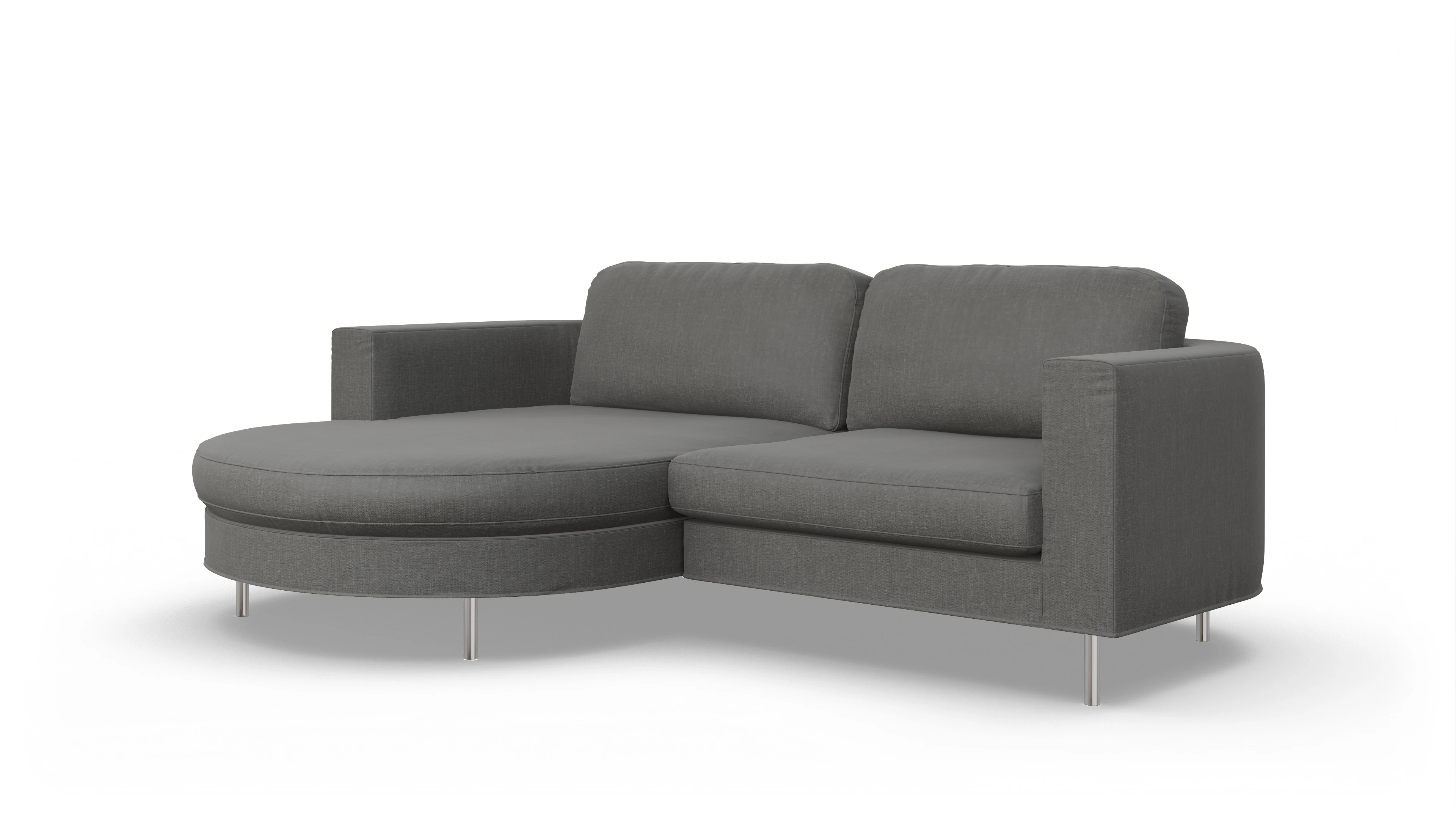 Ansicht des Produktes Girando Sofa mit Rec links in Stoff grau