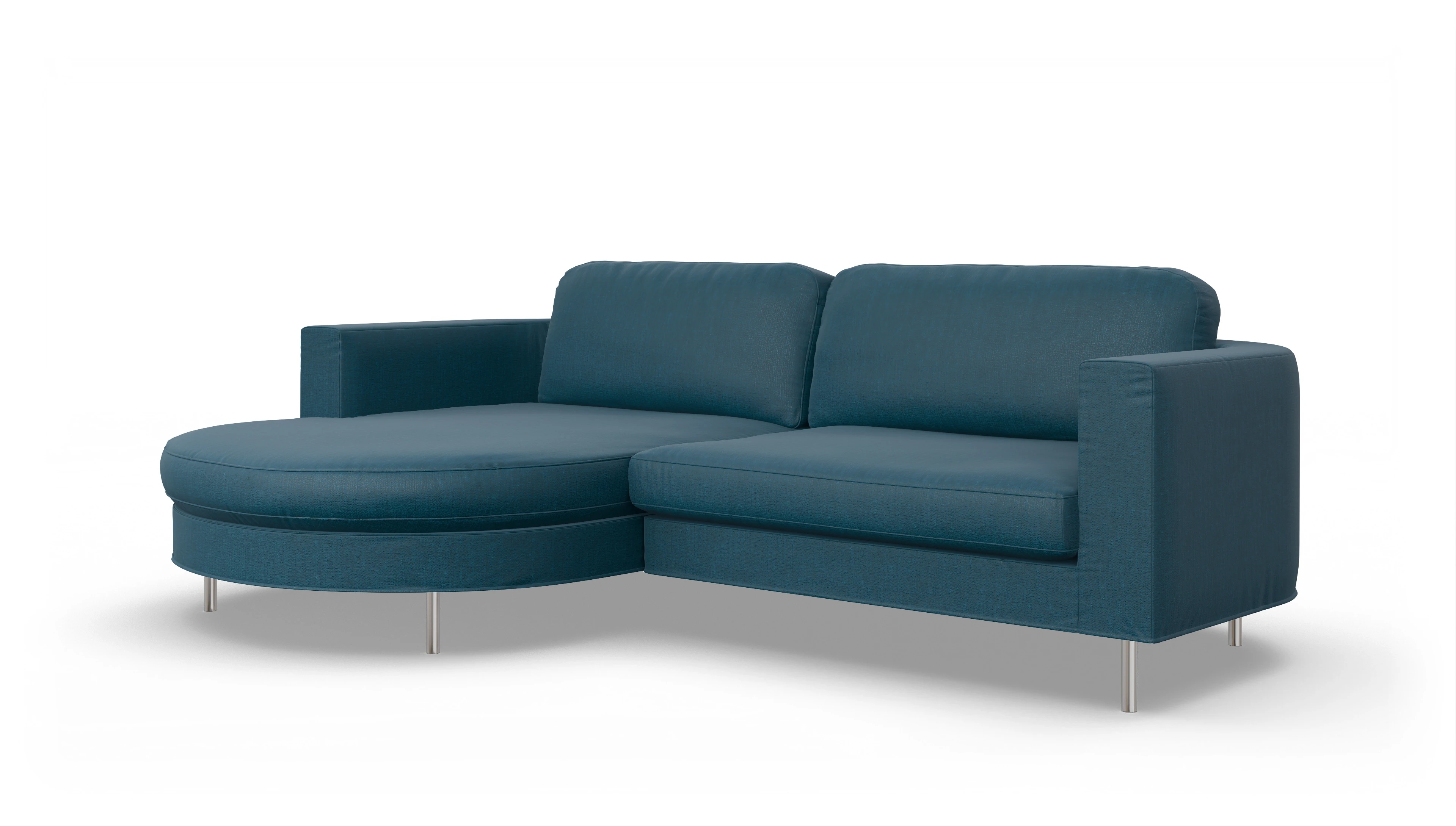 Ansicht des Produktes Girando Sofa mit Rec links in Stoff blau