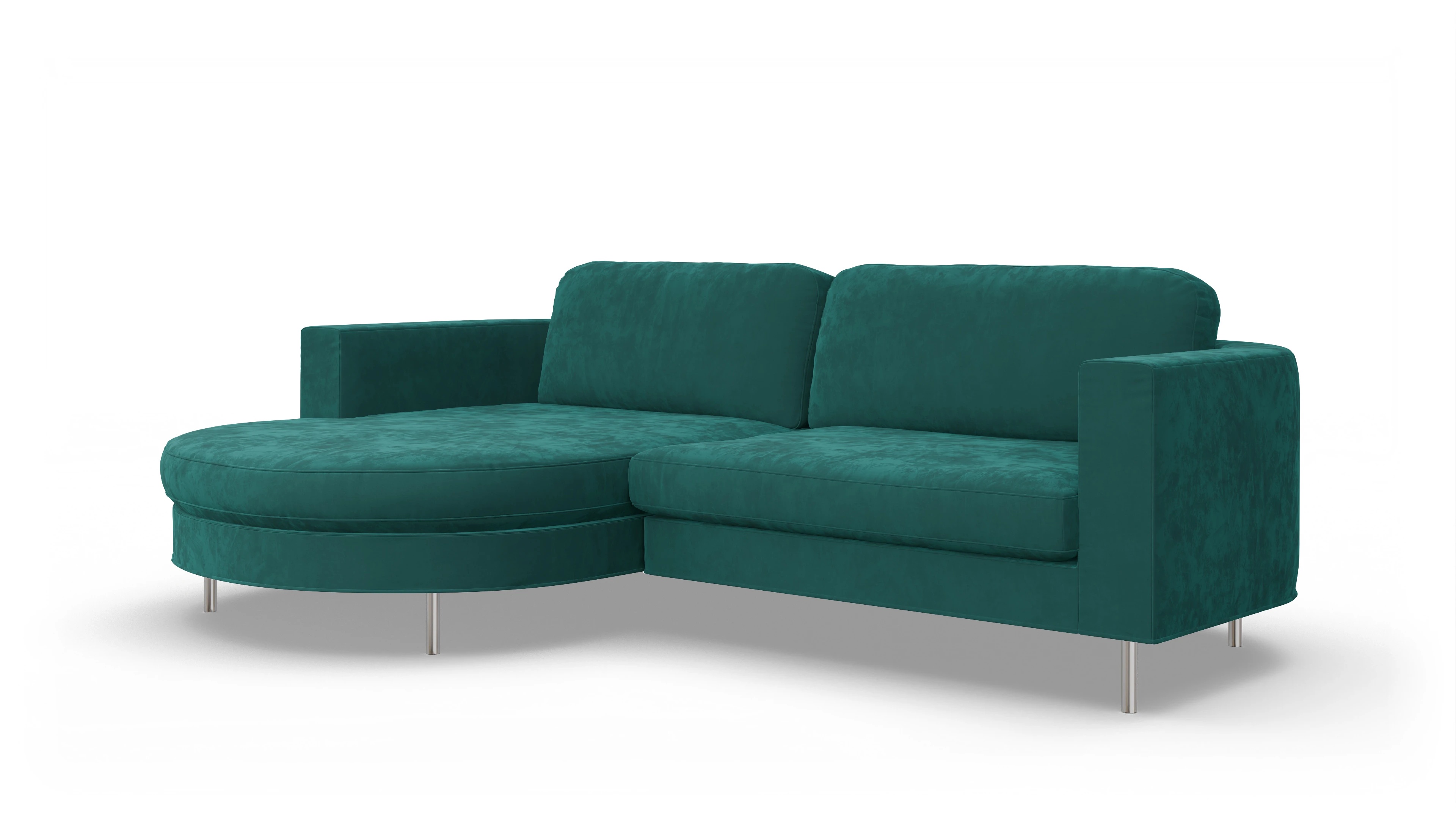 Ansicht des Produktes Girando Sofa mit Rec links in Samt blau
