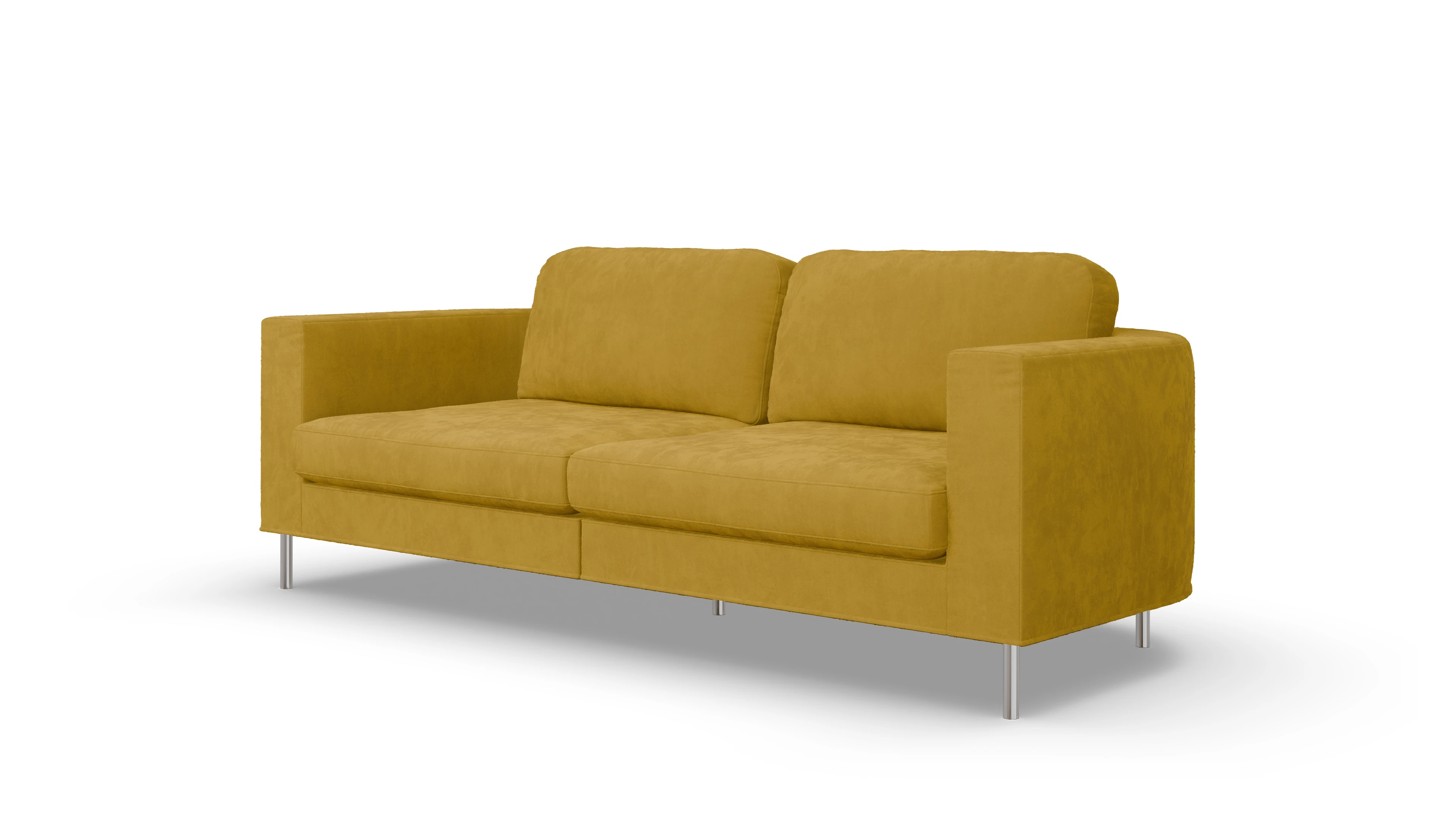 Designer-Stoffsofa Girando Ansicht des Produktes Girando 3-Sitzer in Samt gelb