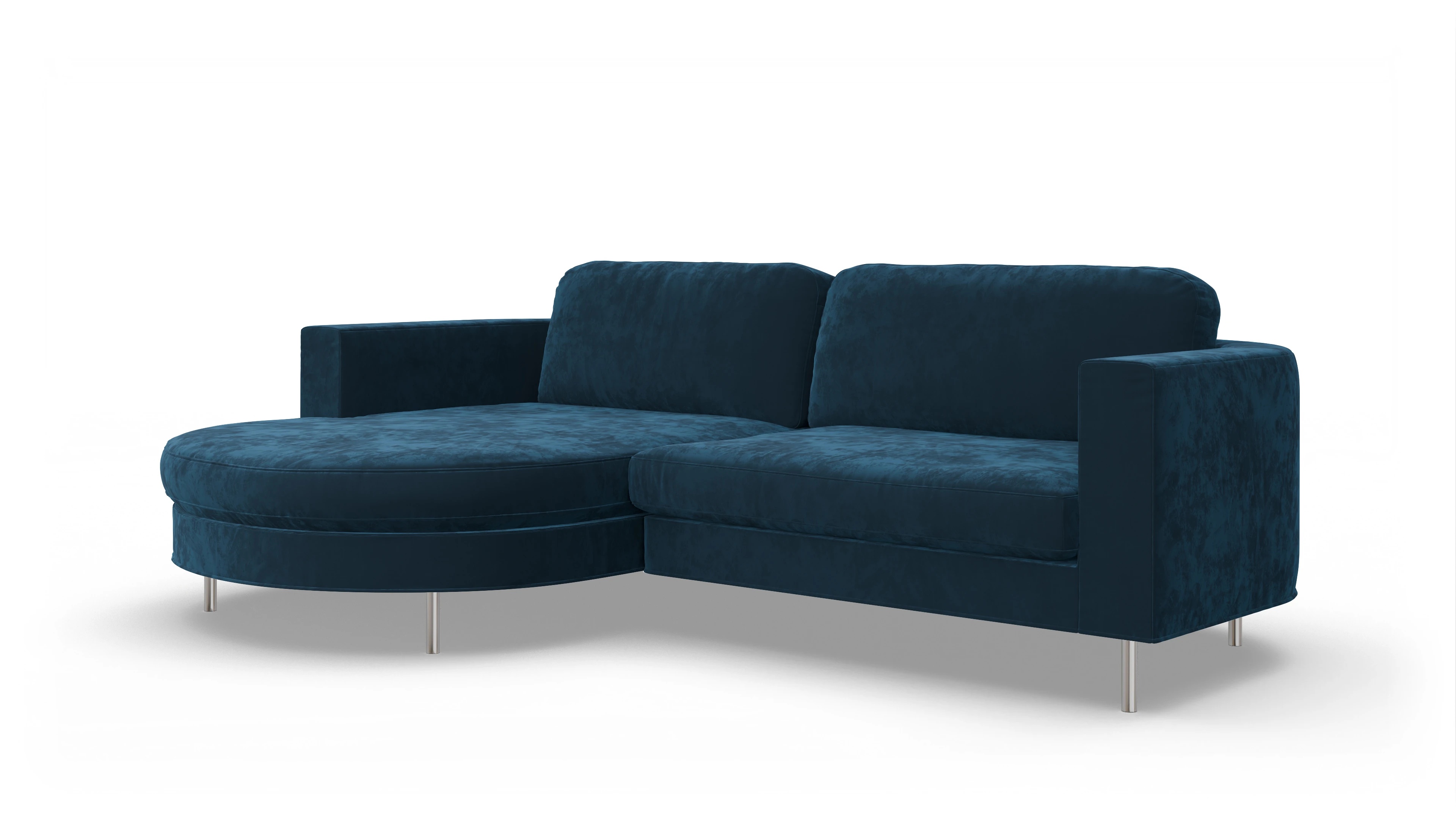 Ansicht des Produktes Girando Sofa mit Rec links in Samt blau