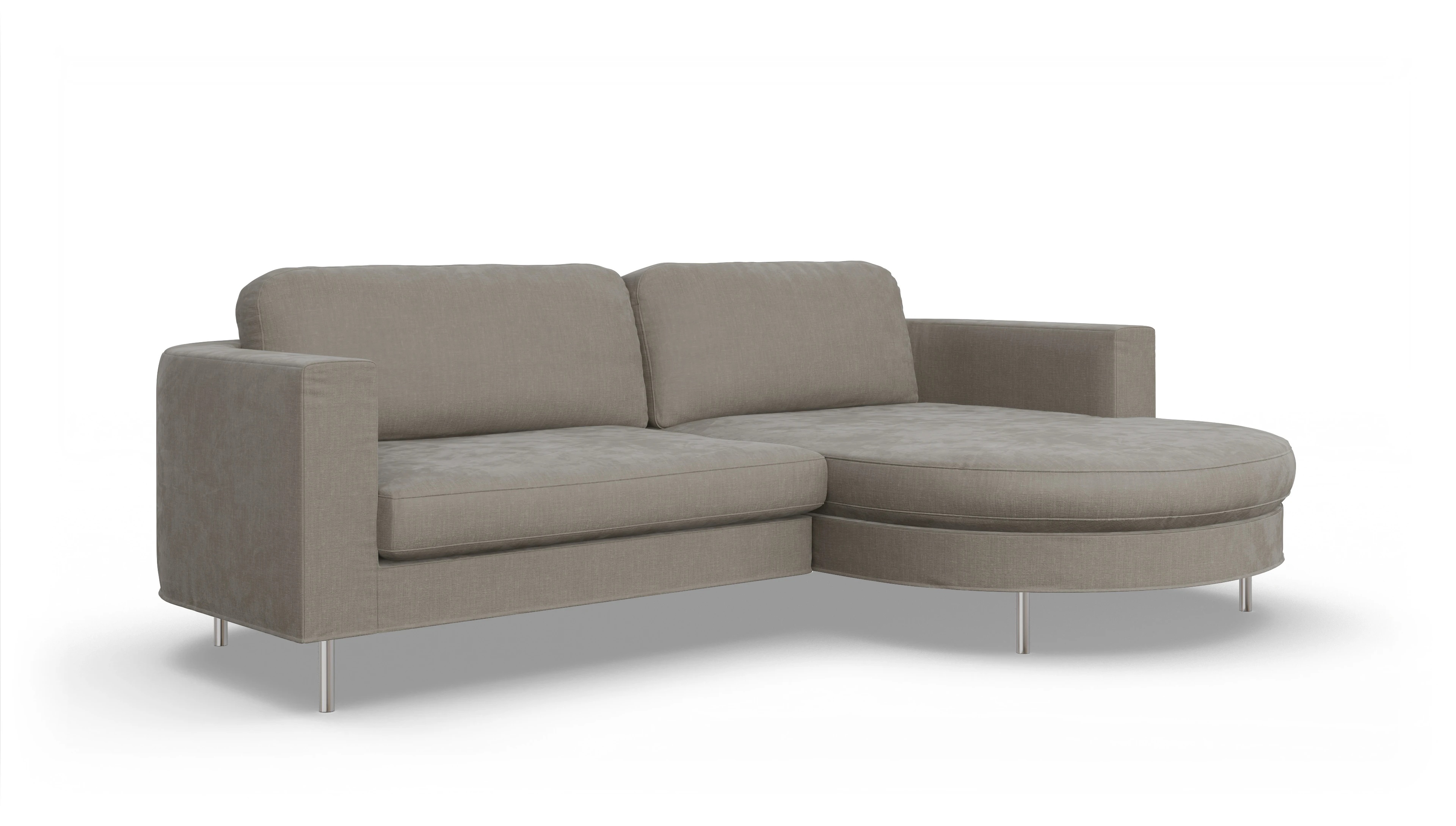 Ansicht des Produktes Girando Sofa mit Rec rechts in Stoff grau