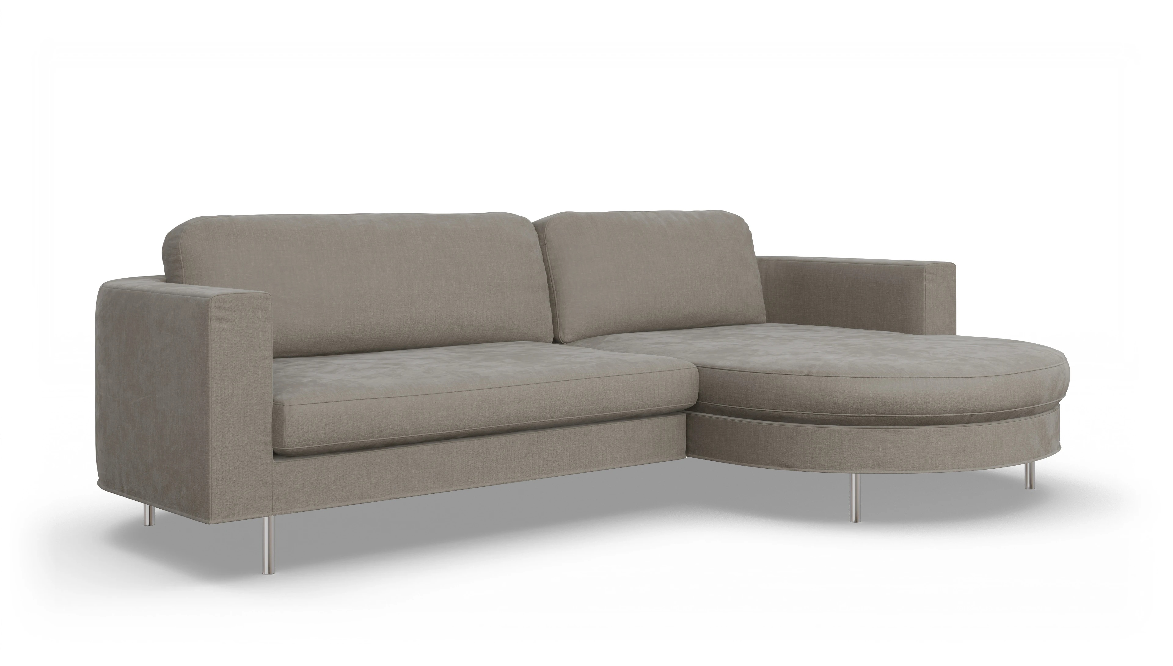 Ansicht des Produktes Girando Sofa mit Rec rechts in Stoff grau