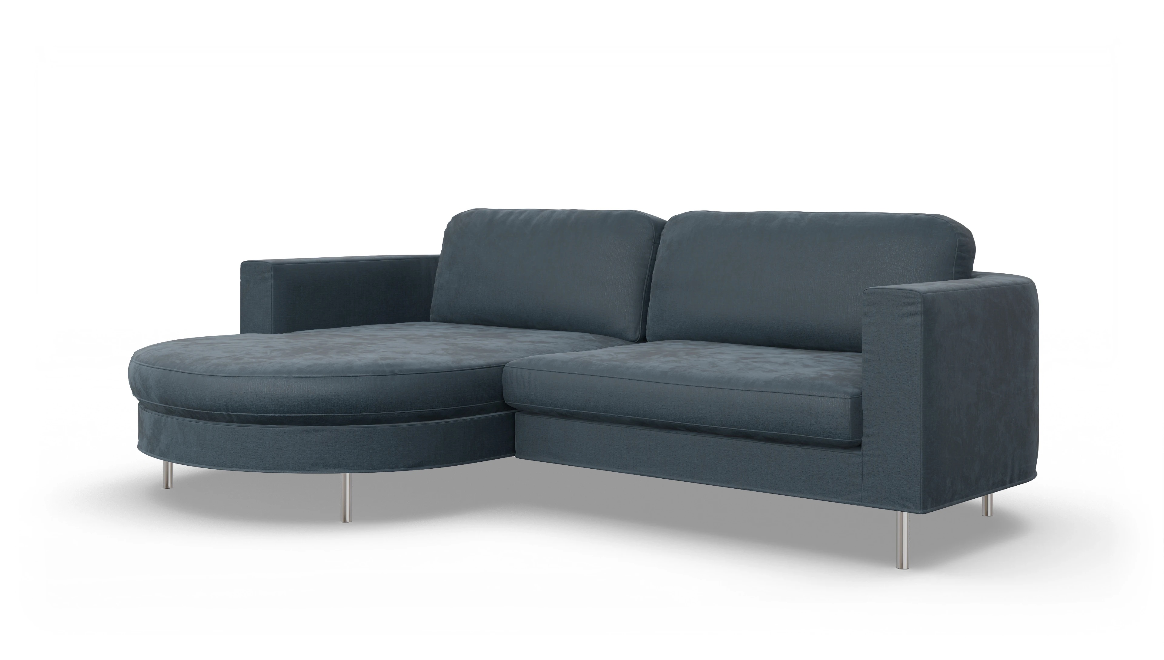 Ansicht des Produktes Girando Sofa mit Rec links in Stoff blau