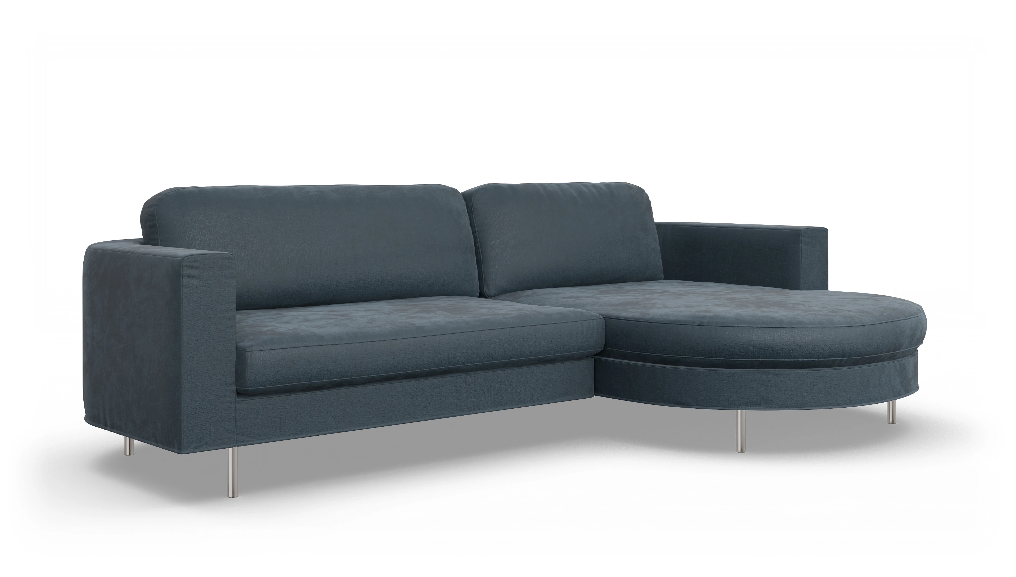 Ansicht des Produktes Girando Sofa mit Rec rechts in Stoff blau