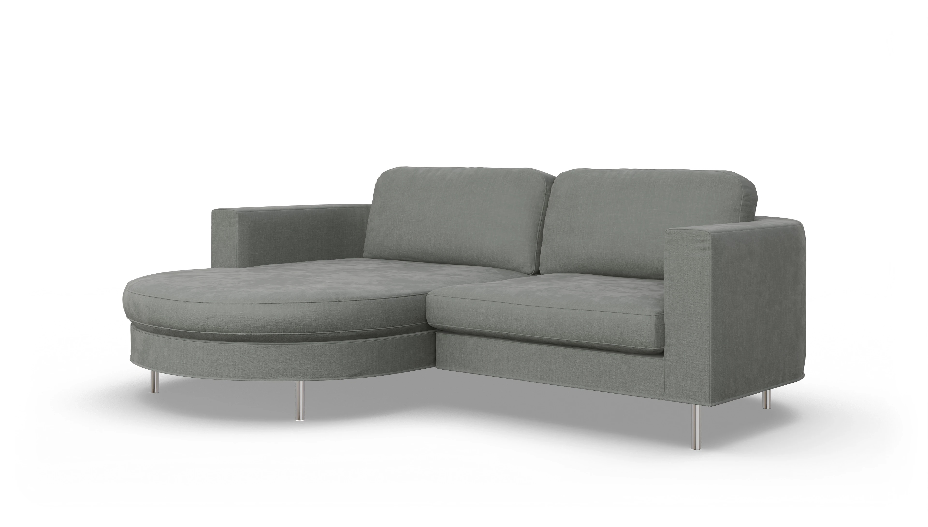 Ansicht des Produktes Girando Sofa mit Rec links in Stoff grau