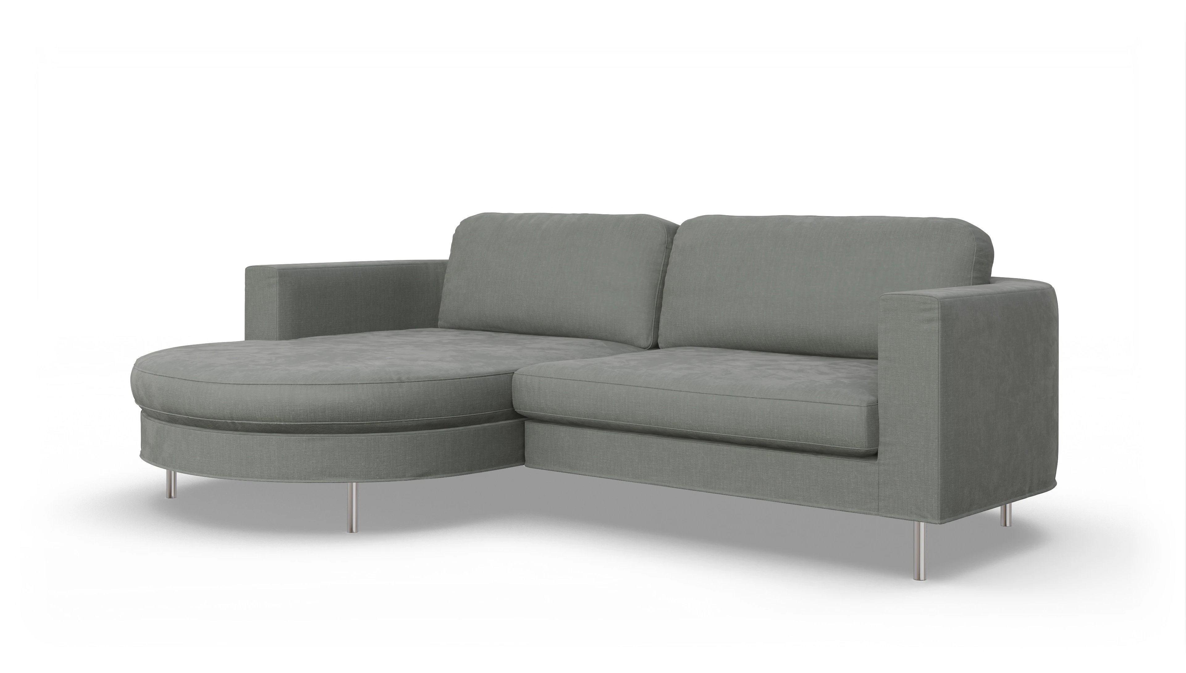 Ansicht des Produktes Girando Sofa mit Rec links in Stoff grau