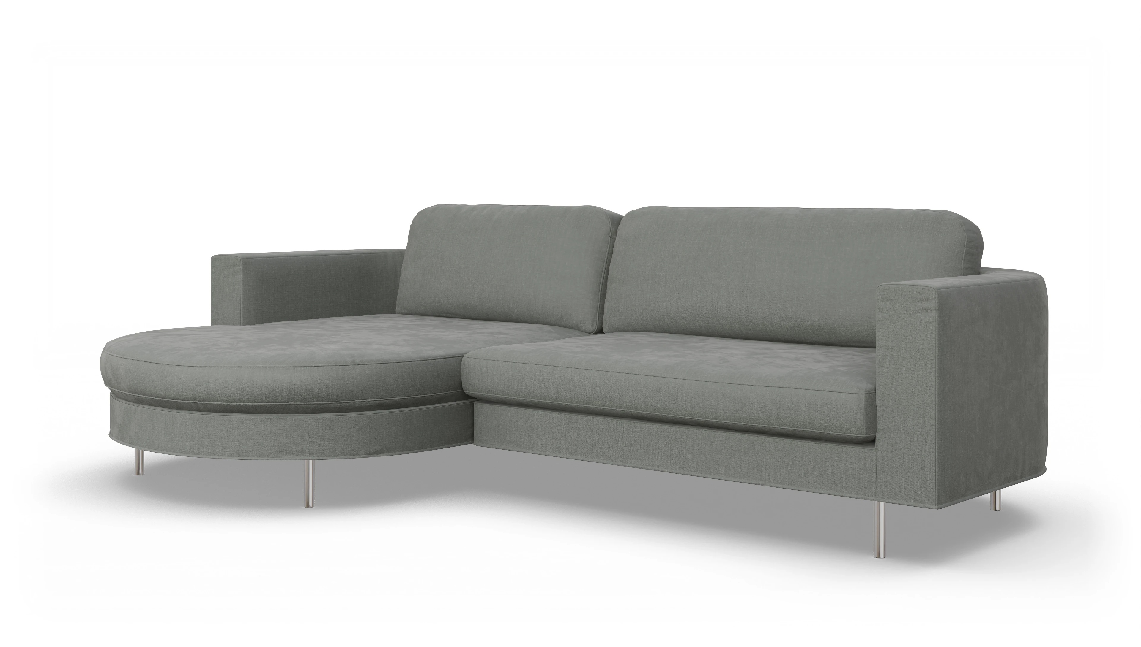 Ansicht des Produktes Girando Sofa mit Rec links in Stoff grau