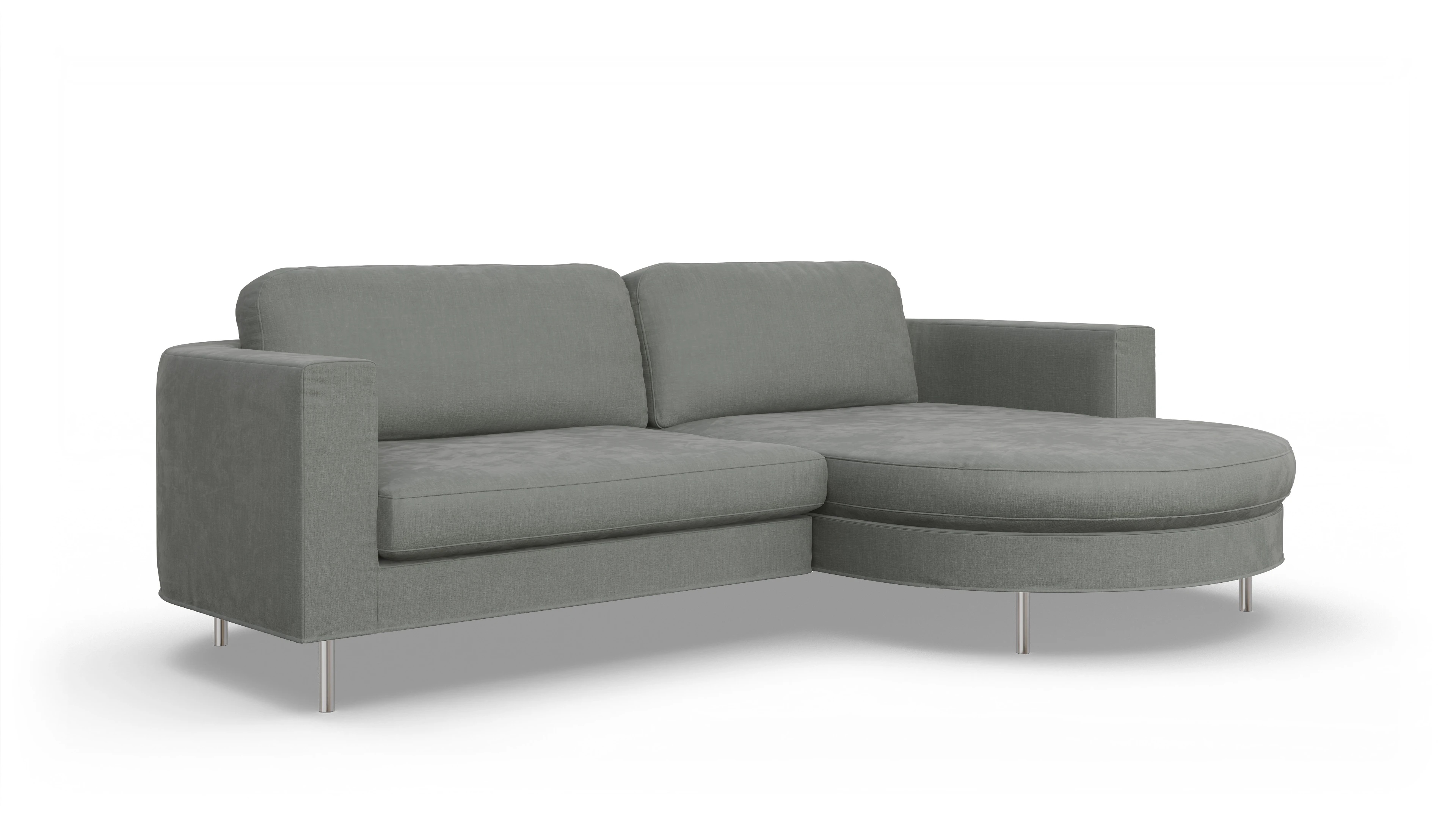 Ansicht des Produktes Girando Sofa mit Rec rechts in Stoff grau