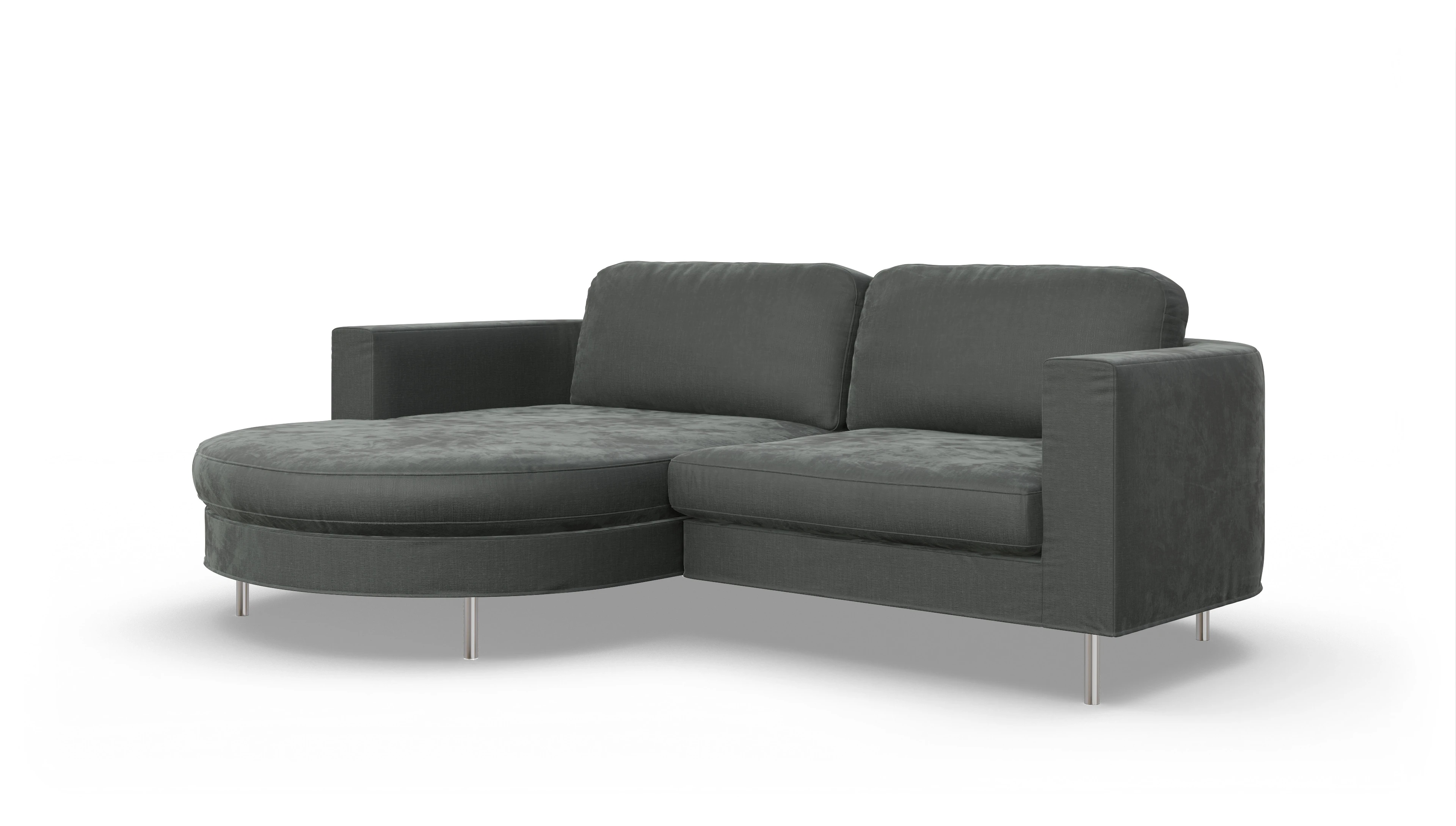 Ansicht des Produktes Girando Sofa mit Rec links in Stoff grau