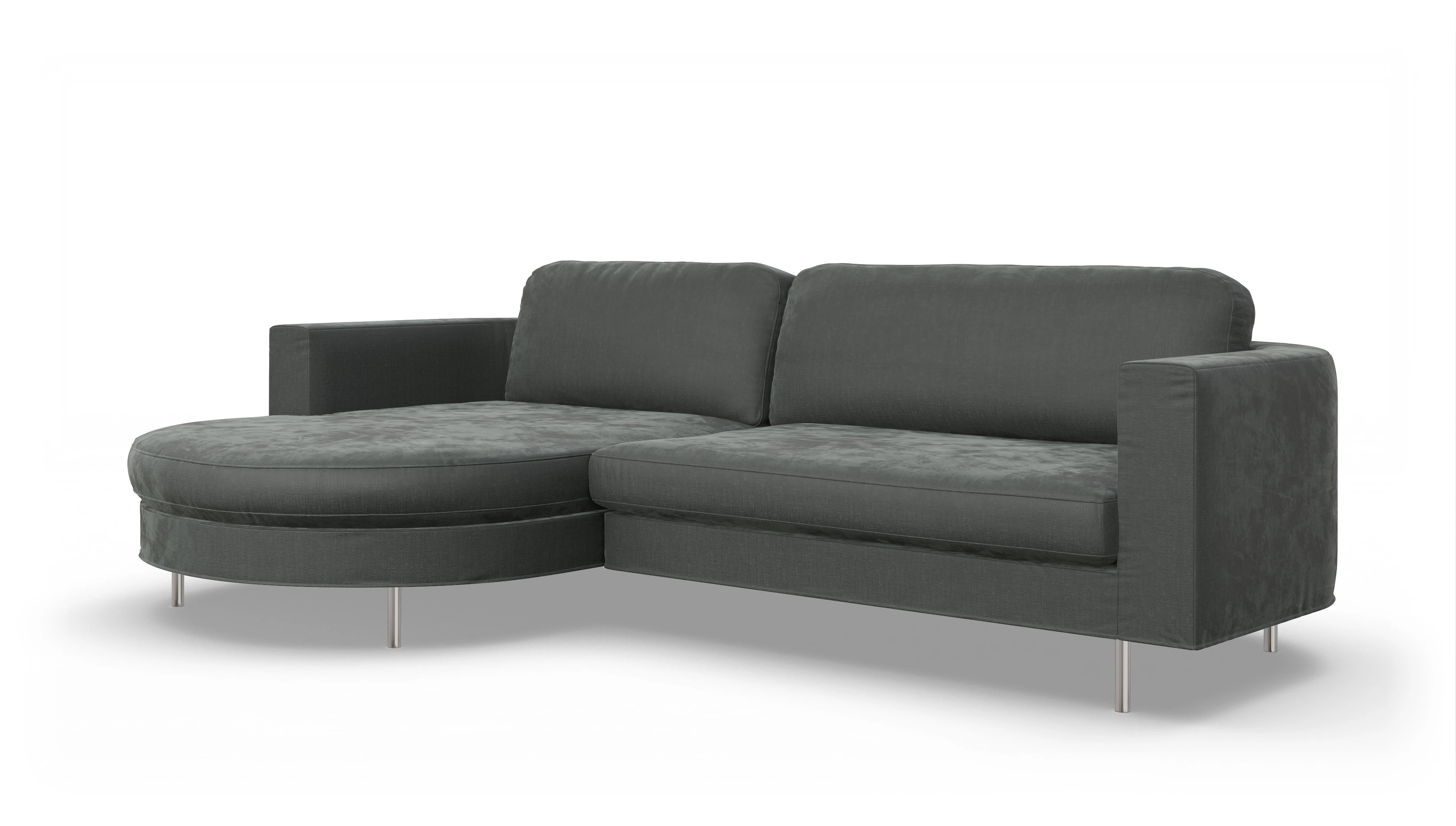 Ansicht des Produktes Girando Sofa mit Rec links in Stoff grau