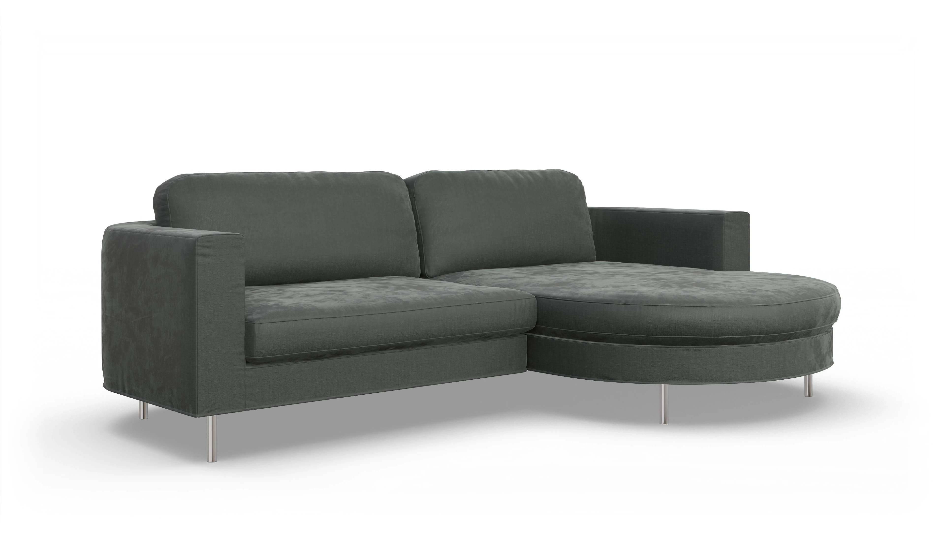 Ansicht des Produktes Girando Sofa mit Rec rechts in Stoff grau