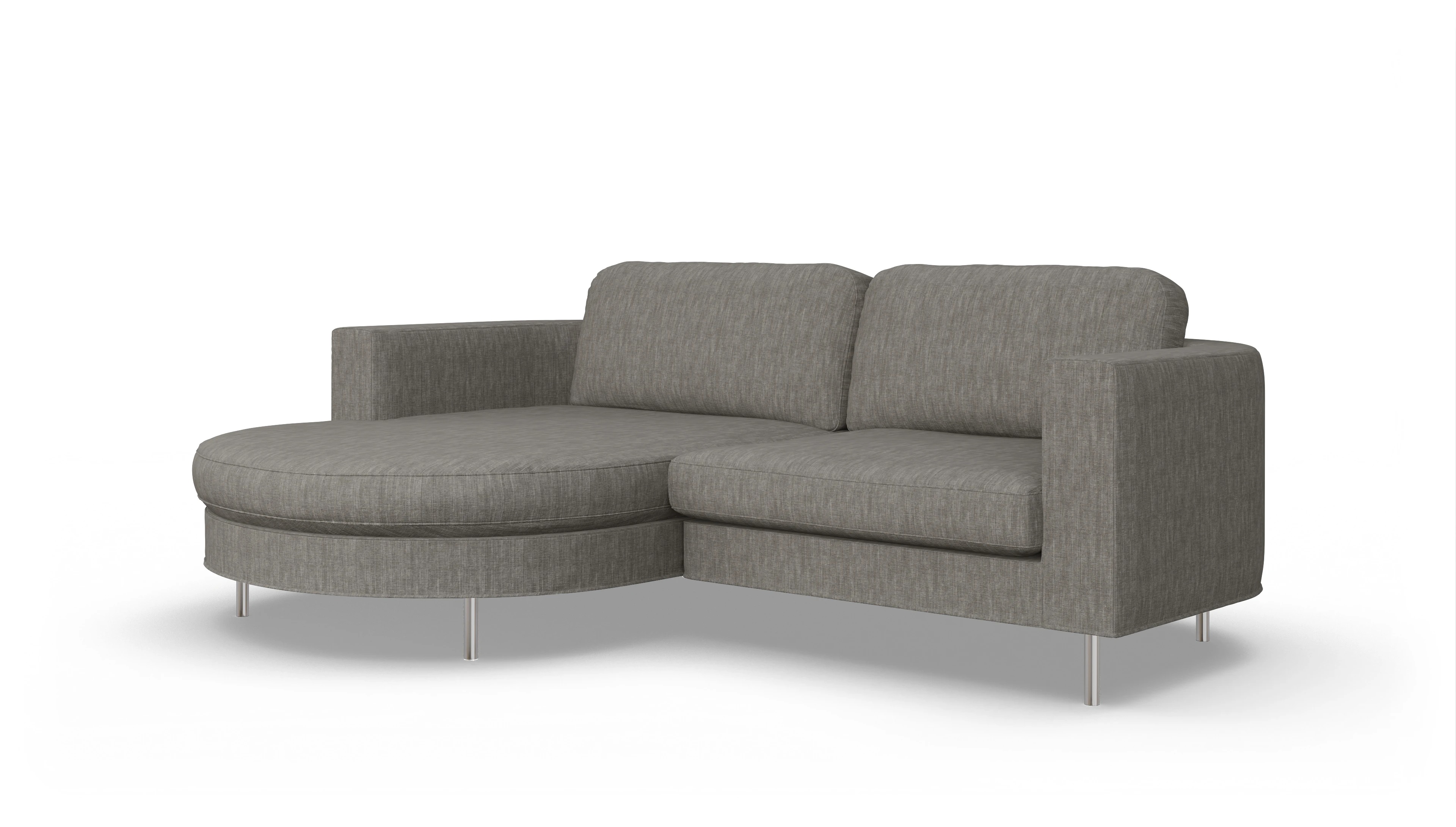 Ansicht des Produktes Girando Sofa mit Rec links in Stoff grau