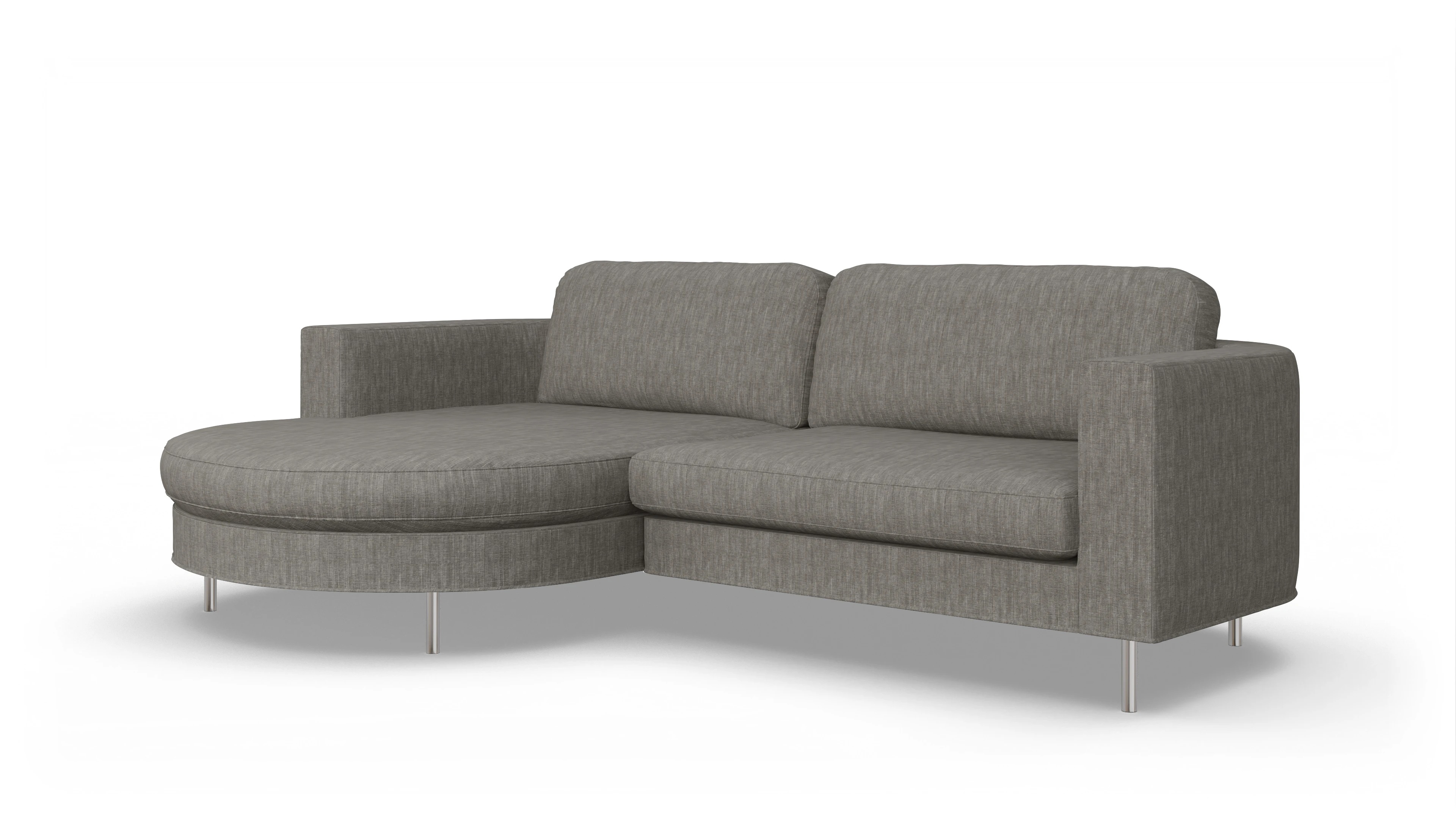 Ansicht des Produktes Girando Sofa mit Rec links in Stoff grau