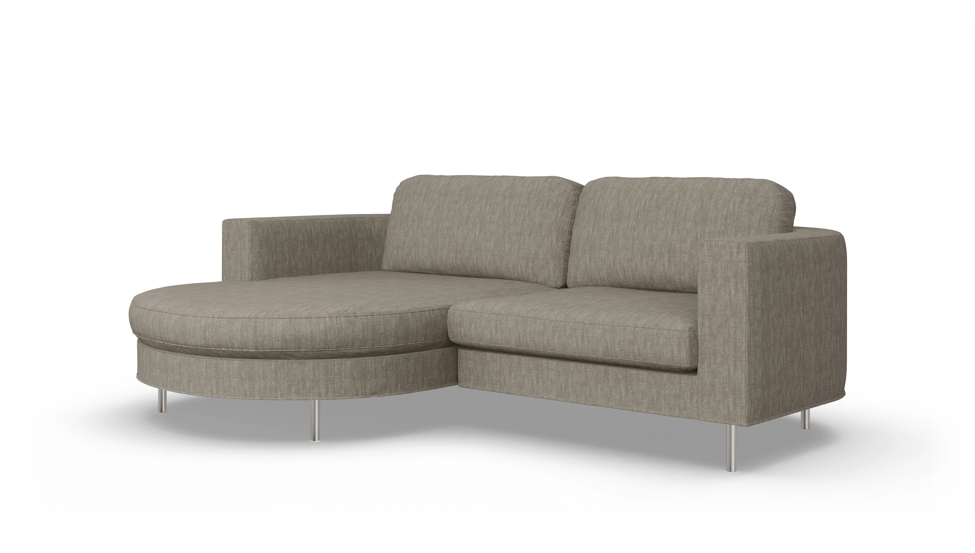Ansicht des Produktes Girando Sofa mit Rec links in Stoff beige