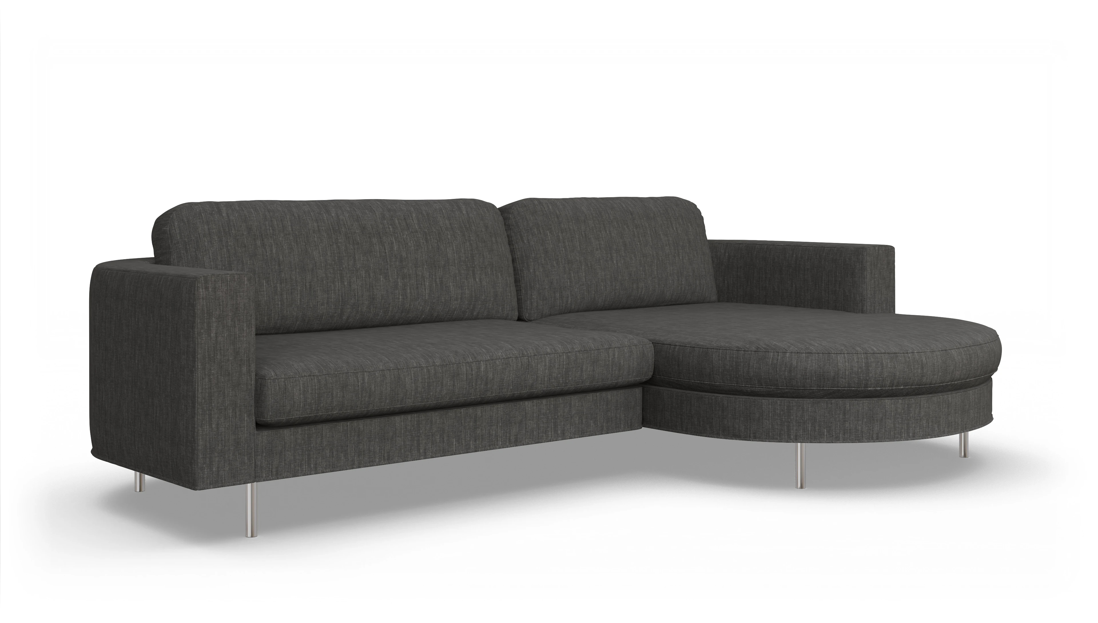 Ansicht des Produktes Girando Sofa mit Rec rechts in Stoff grau