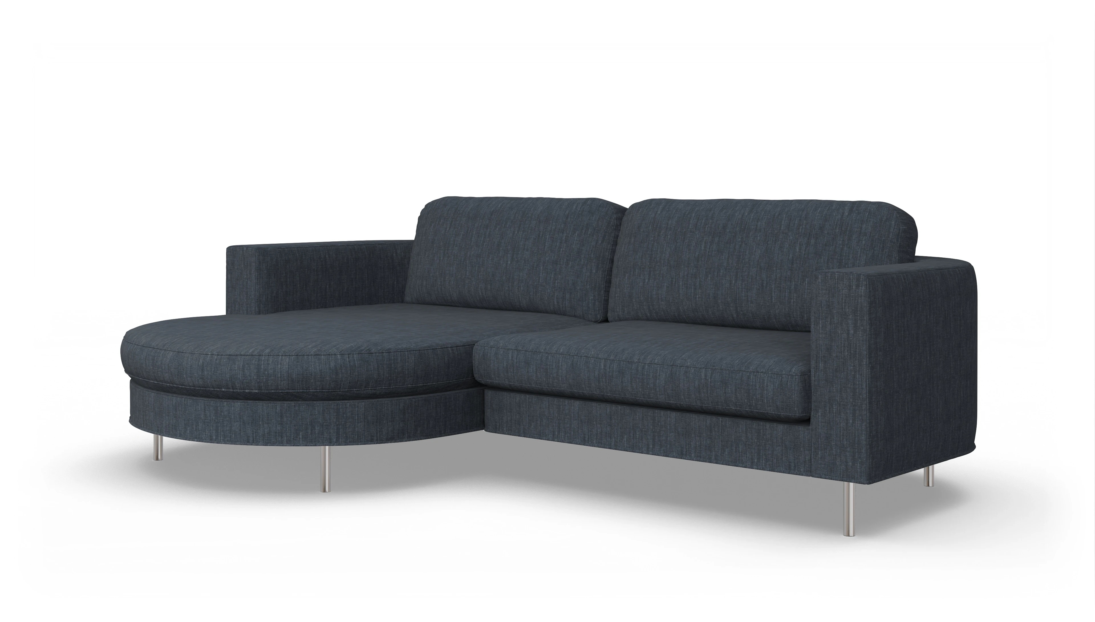 Ansicht des Produktes Girando Sofa mit Rec links in Stoff grau